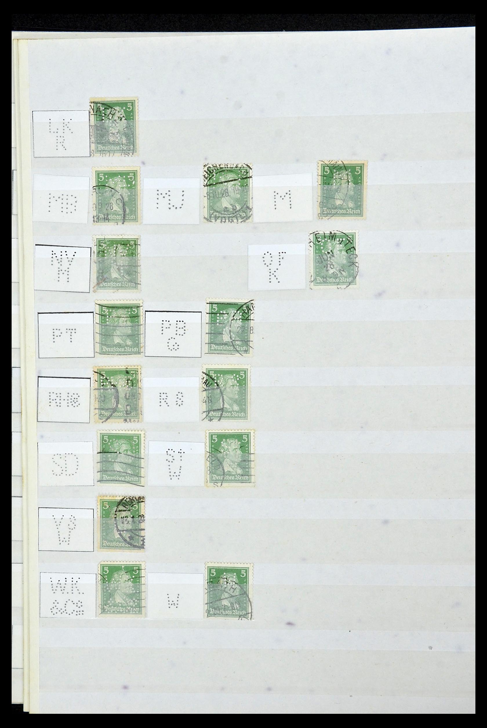 34071 060 - Postzegelverzameling 34071 Duitse Rijk perfins 1923-1930.