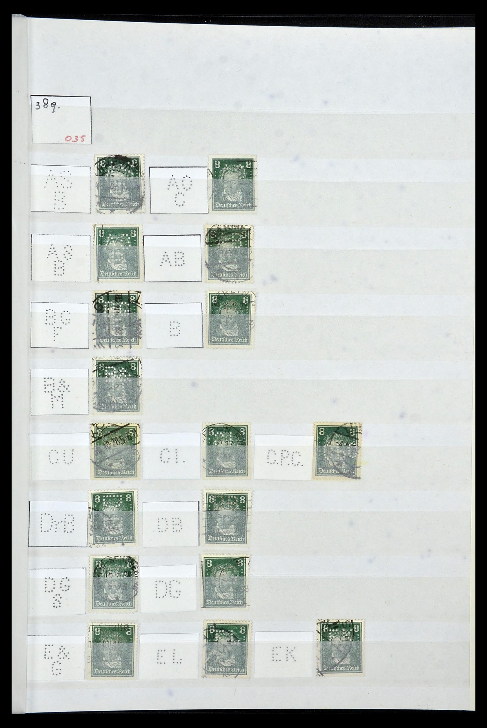 34071 061 - Postzegelverzameling 34071 Duitse Rijk perfins 1923-1930.