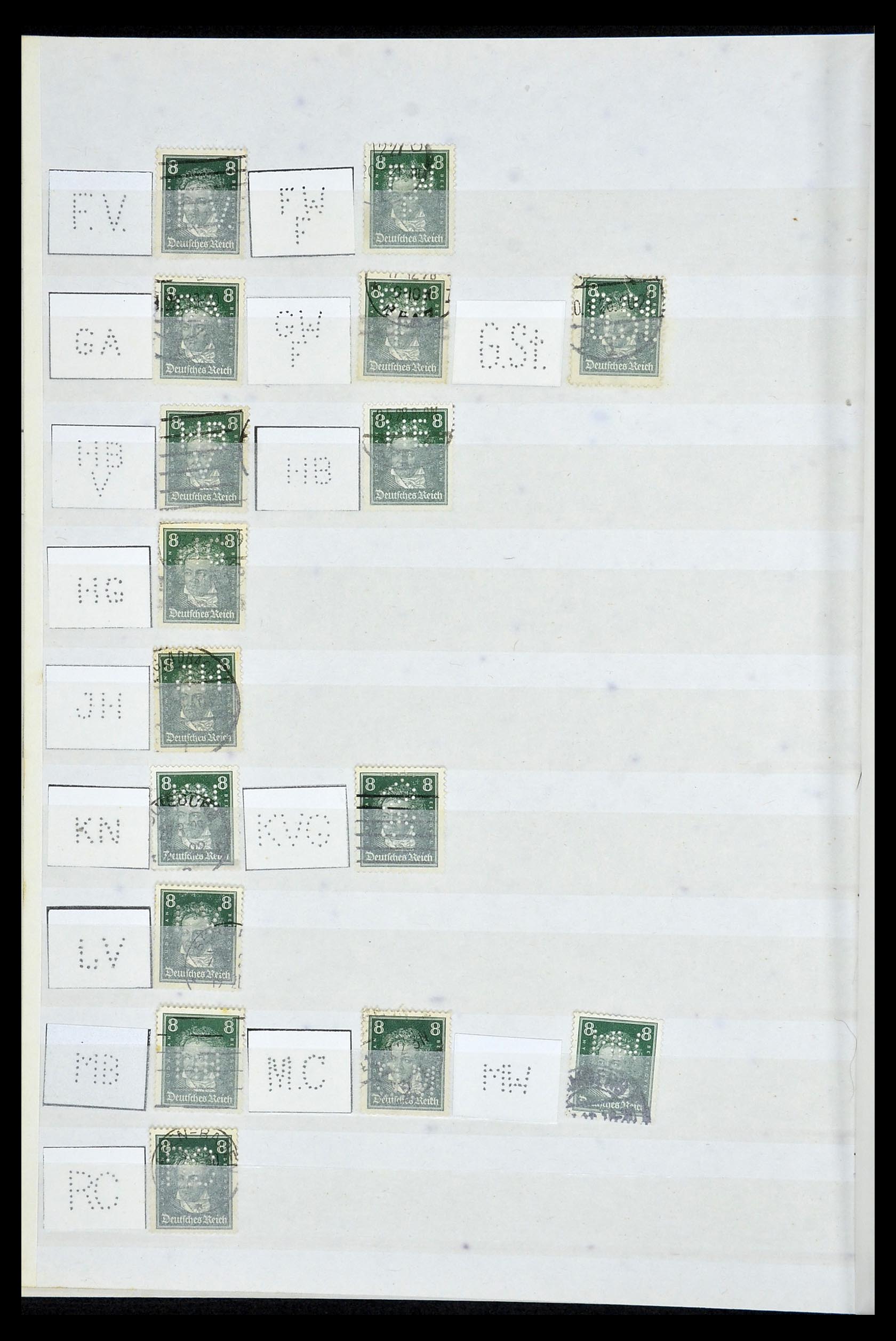 34071 062 - Postzegelverzameling 34071 Duitse Rijk perfins 1923-1930.