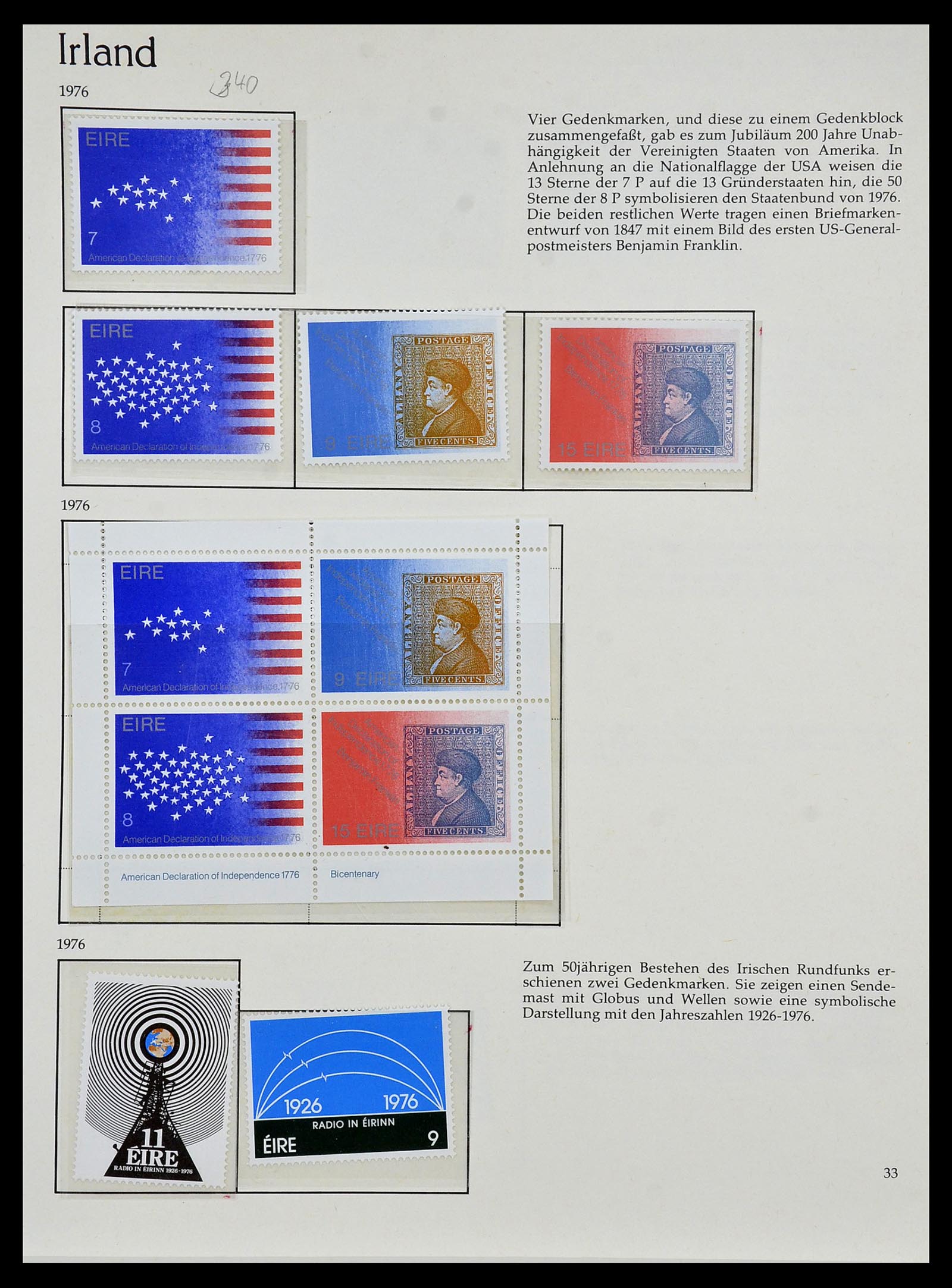 34074 033 - Postzegelverzameling 34074 Ierland 1922-1979.
