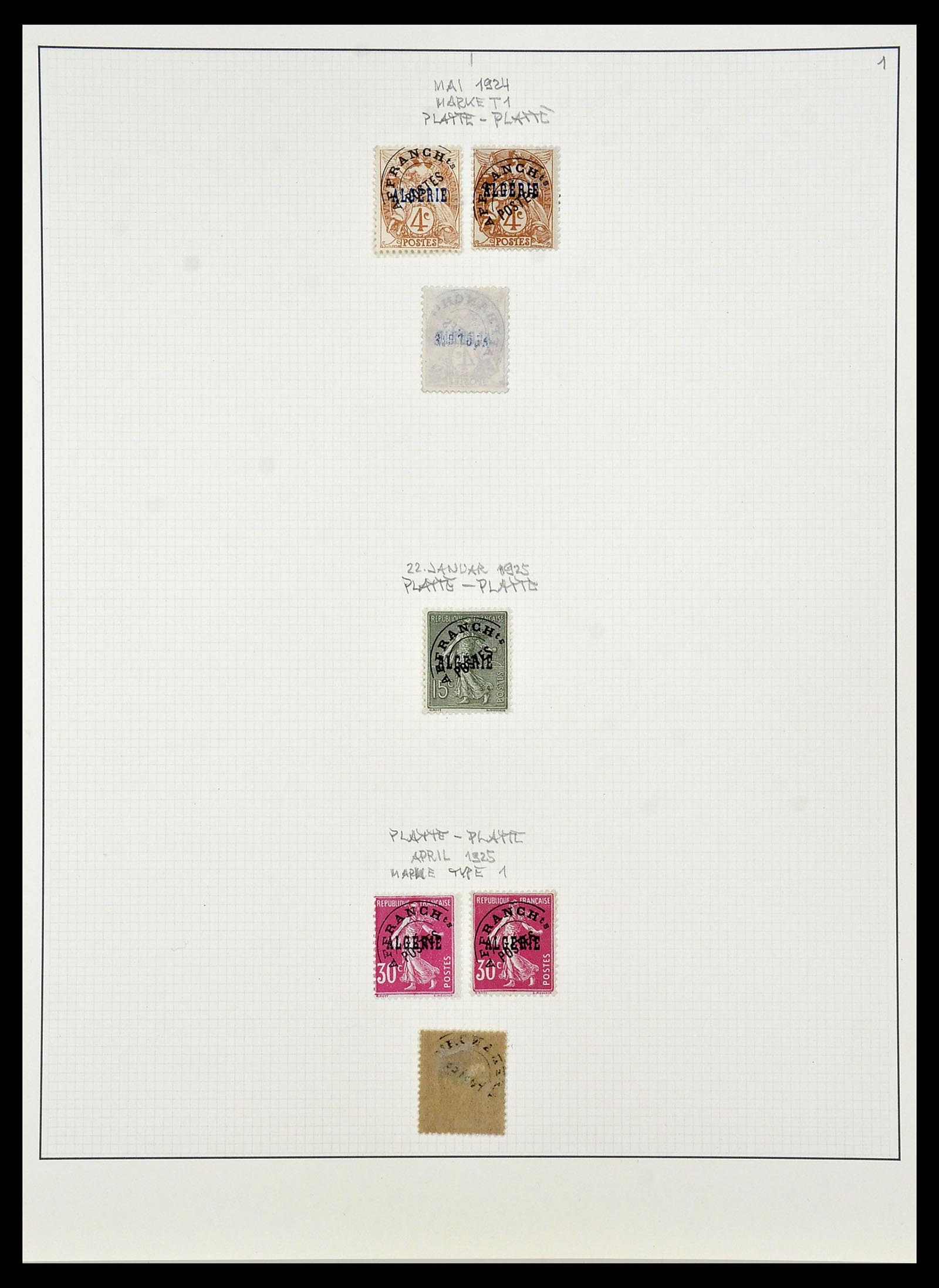 34076 009 - Postzegelverzameling 34076 Algerije voorafstempelingen 1924-1963.