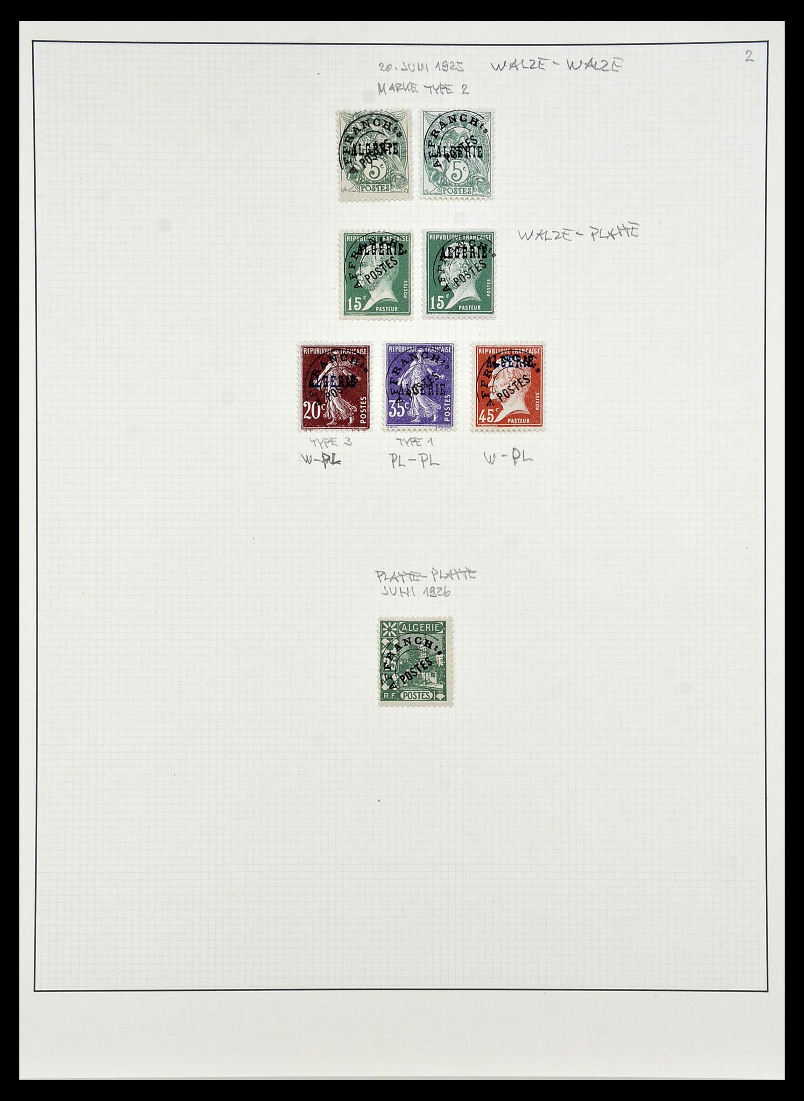 34076 010 - Postzegelverzameling 34076 Algerije voorafstempelingen 1924-1963.