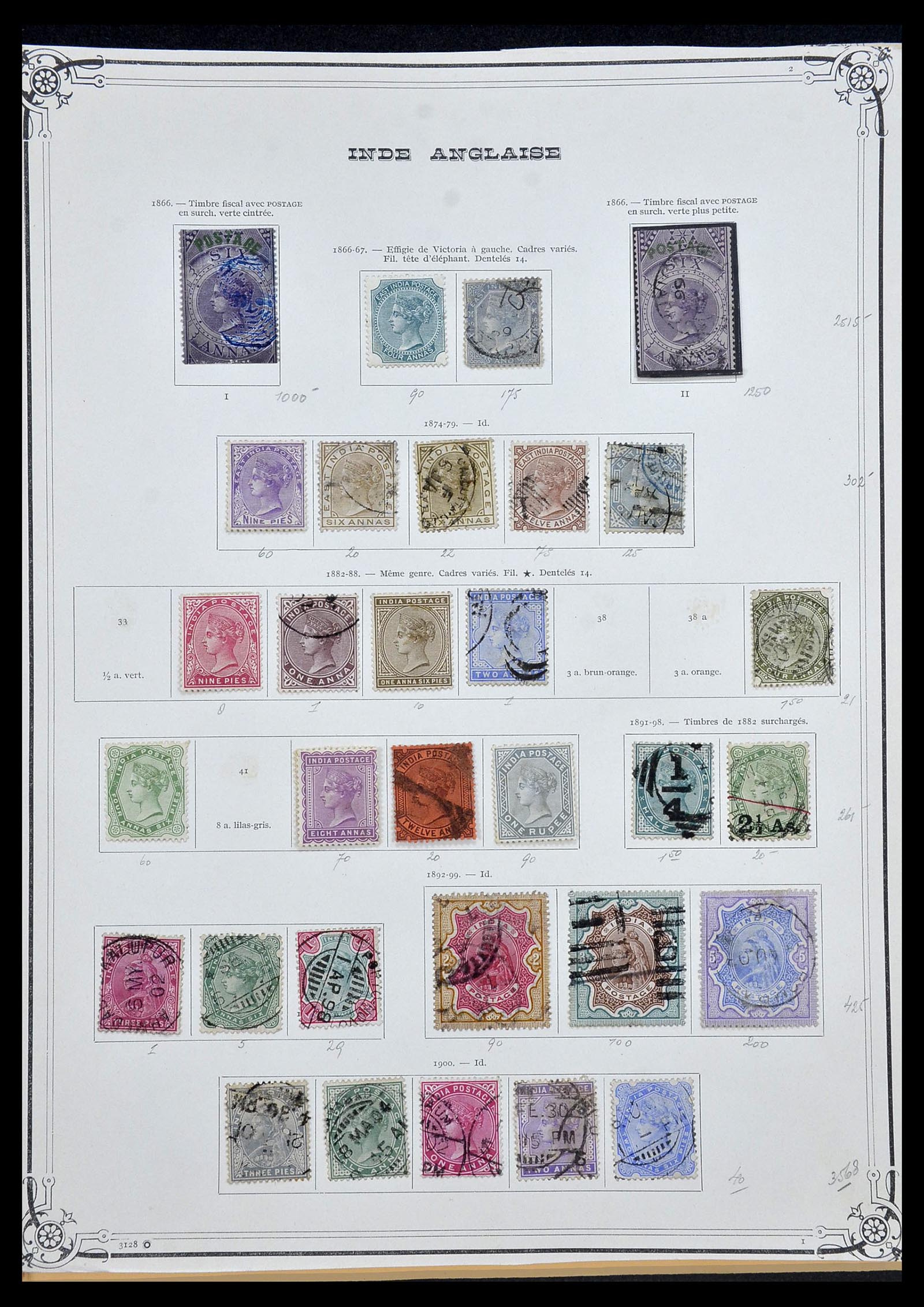 34079 002 - Postzegelverzameling 34079 India 1855-1930.
