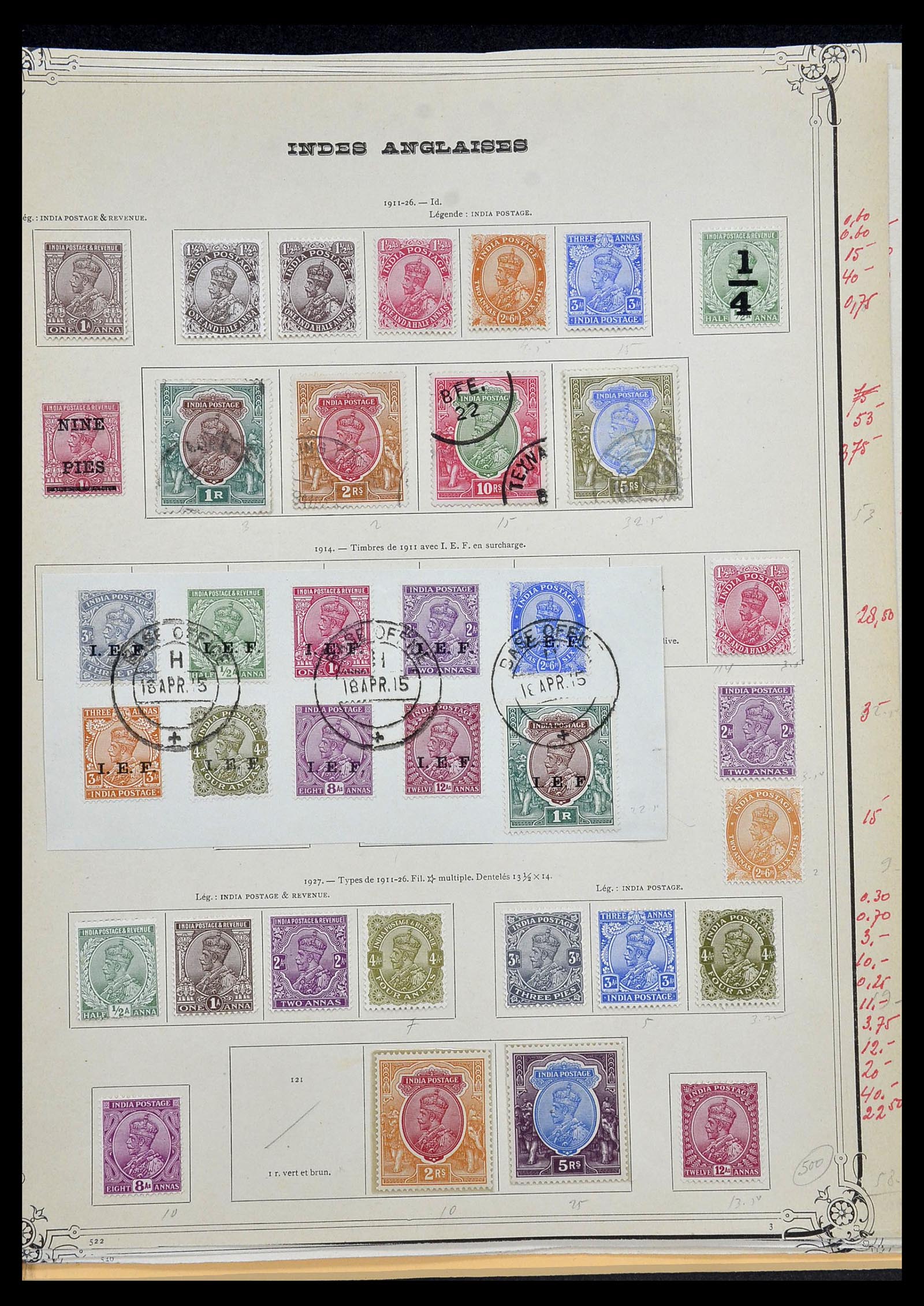 34079 004 - Postzegelverzameling 34079 India 1855-1930.