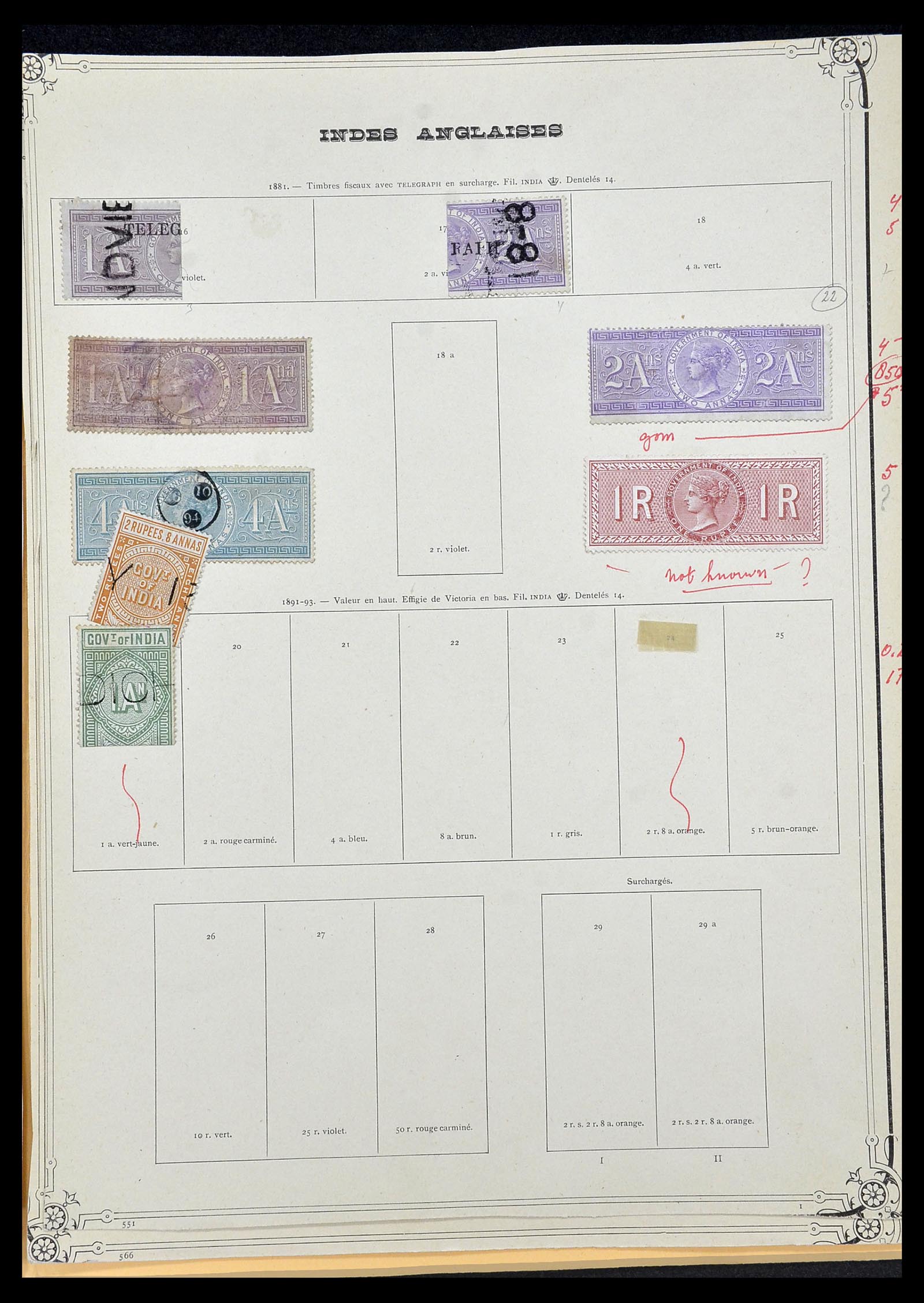 34079 008 - Postzegelverzameling 34079 India 1855-1930.