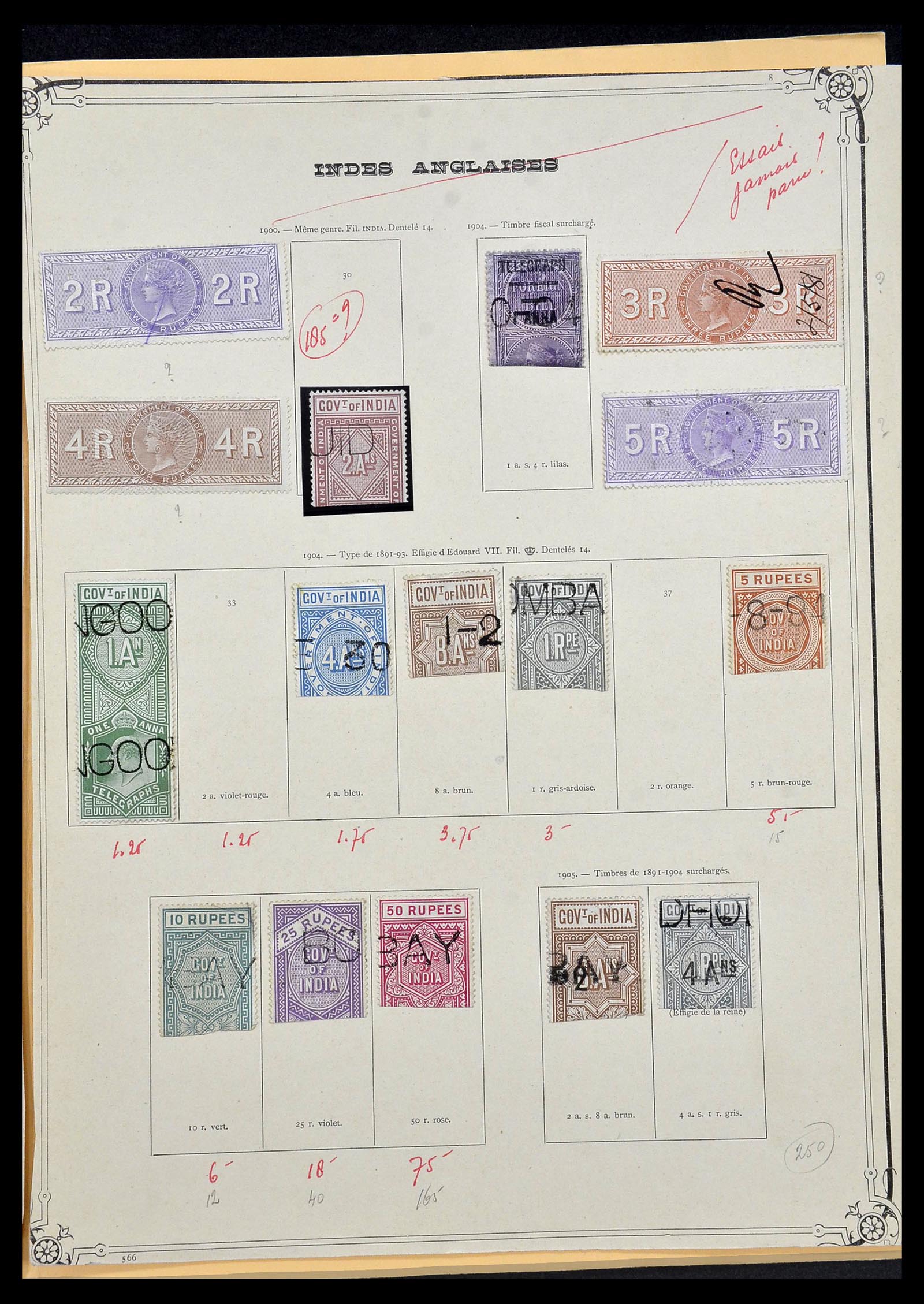 34079 009 - Postzegelverzameling 34079 India 1855-1930.
