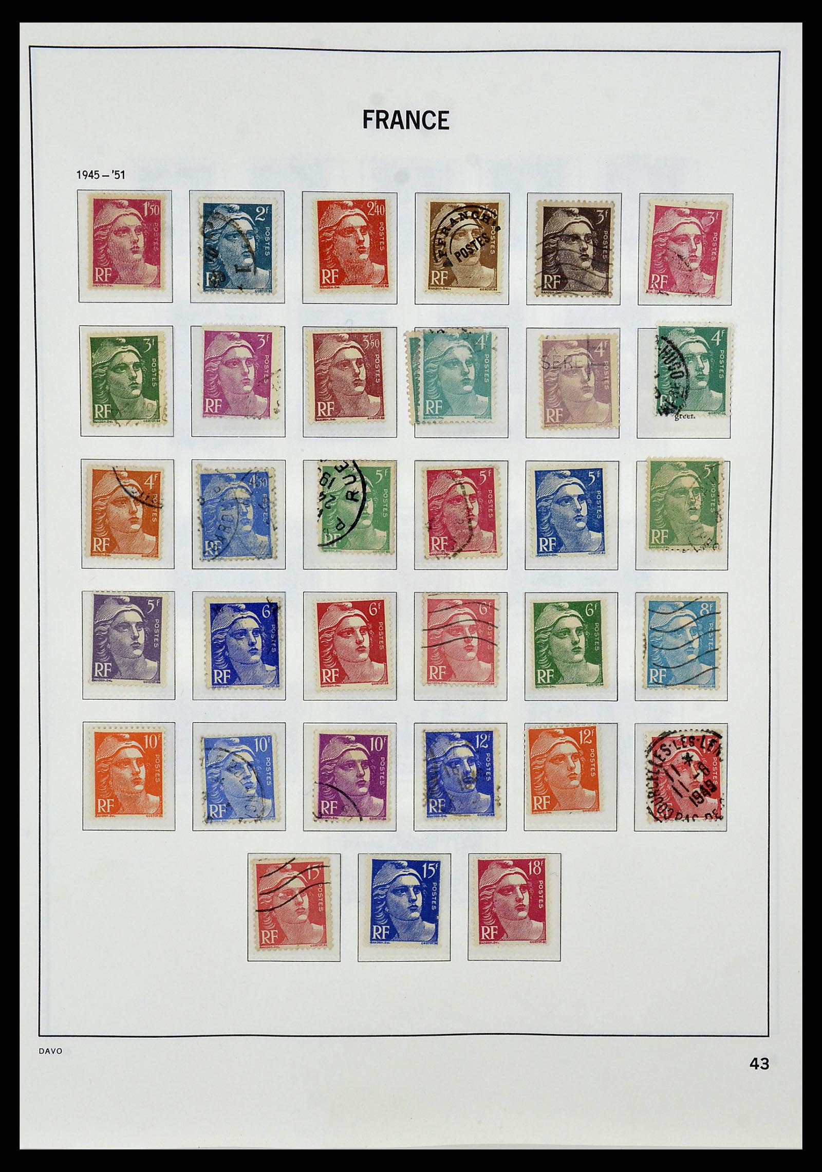 34085 045 - Postzegelverzameling 34085 Frankrijk 1849-1988.
