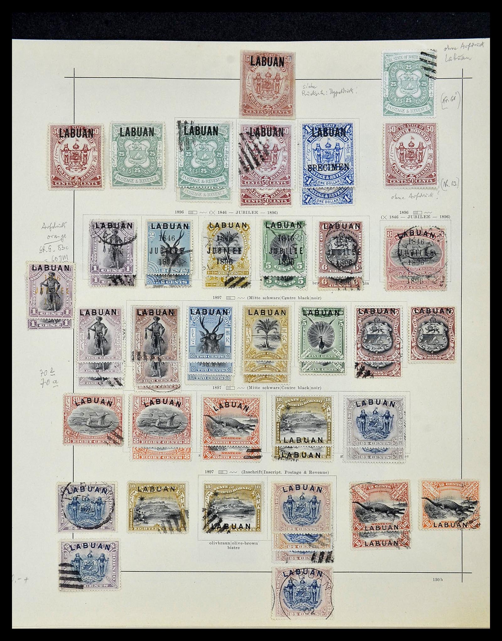 34091 003 - Postzegelverzameling 34091 Labuan 1879-1904.