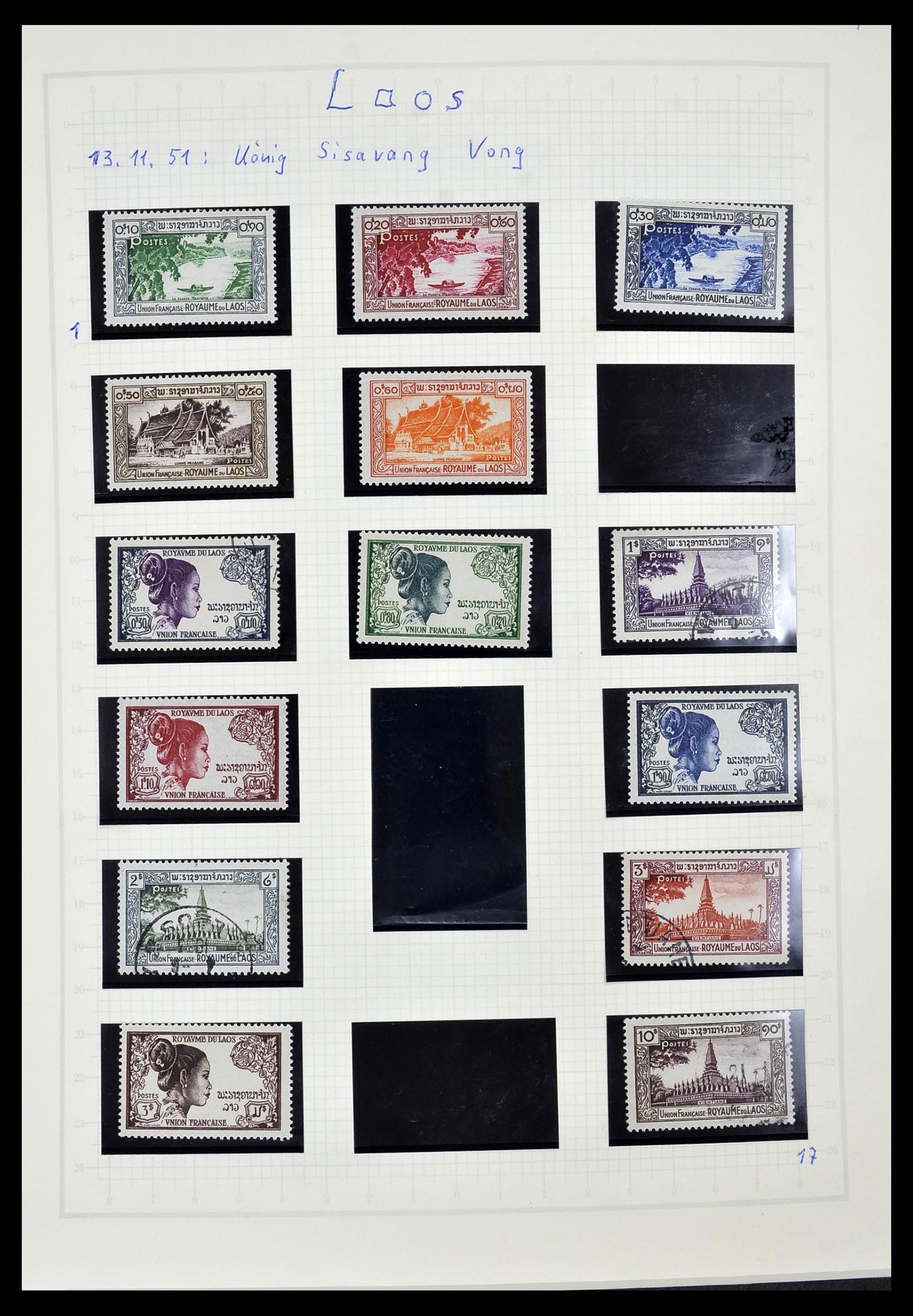 34092 001 - Postzegelverzameling 34092 Laos 1951-1972.