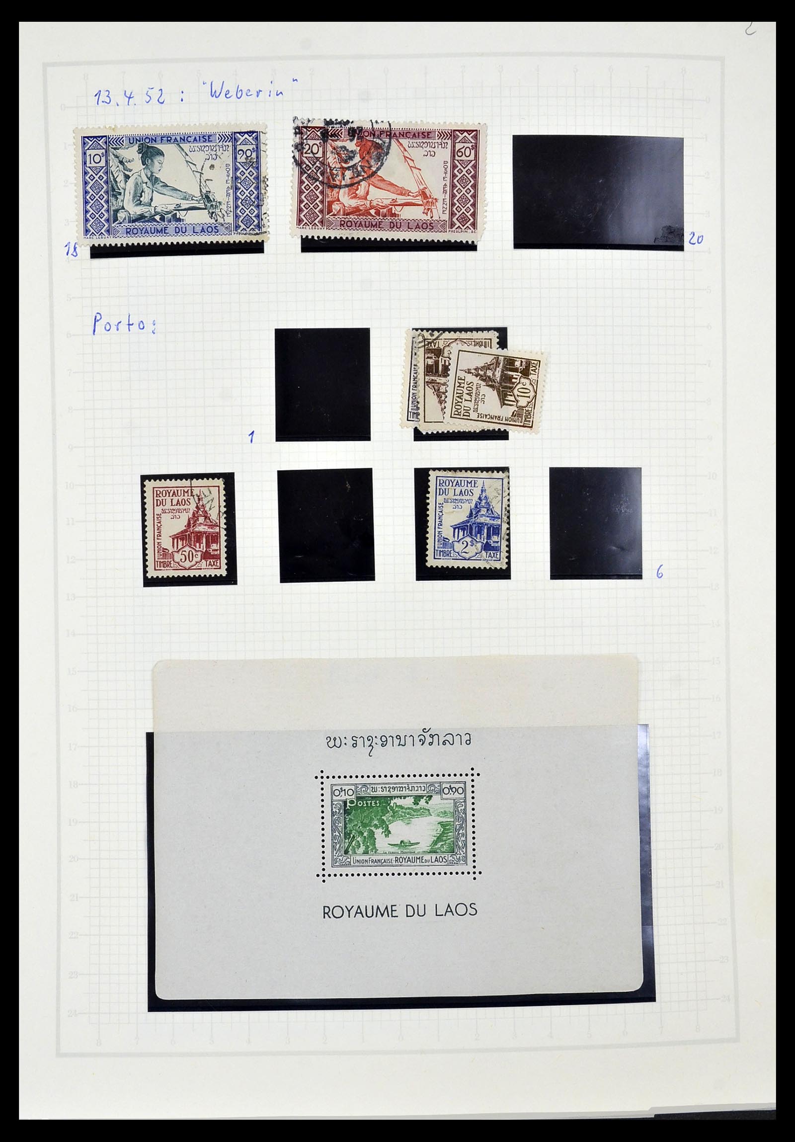34092 002 - Postzegelverzameling 34092 Laos 1951-1972.