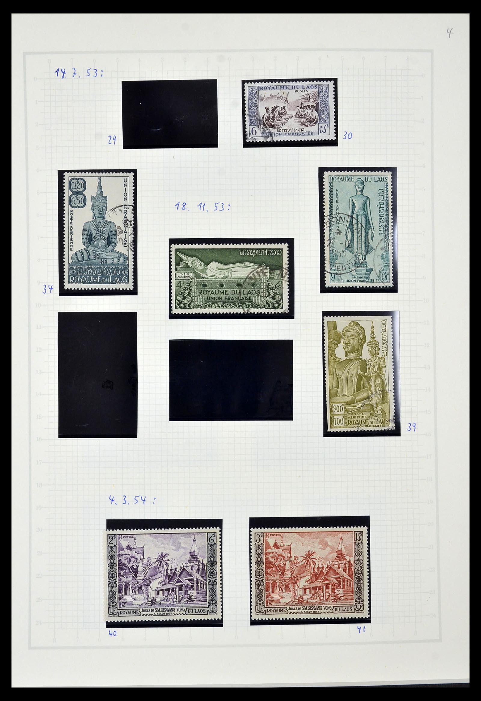 34092 013 - Postzegelverzameling 34092 Laos 1951-1972.