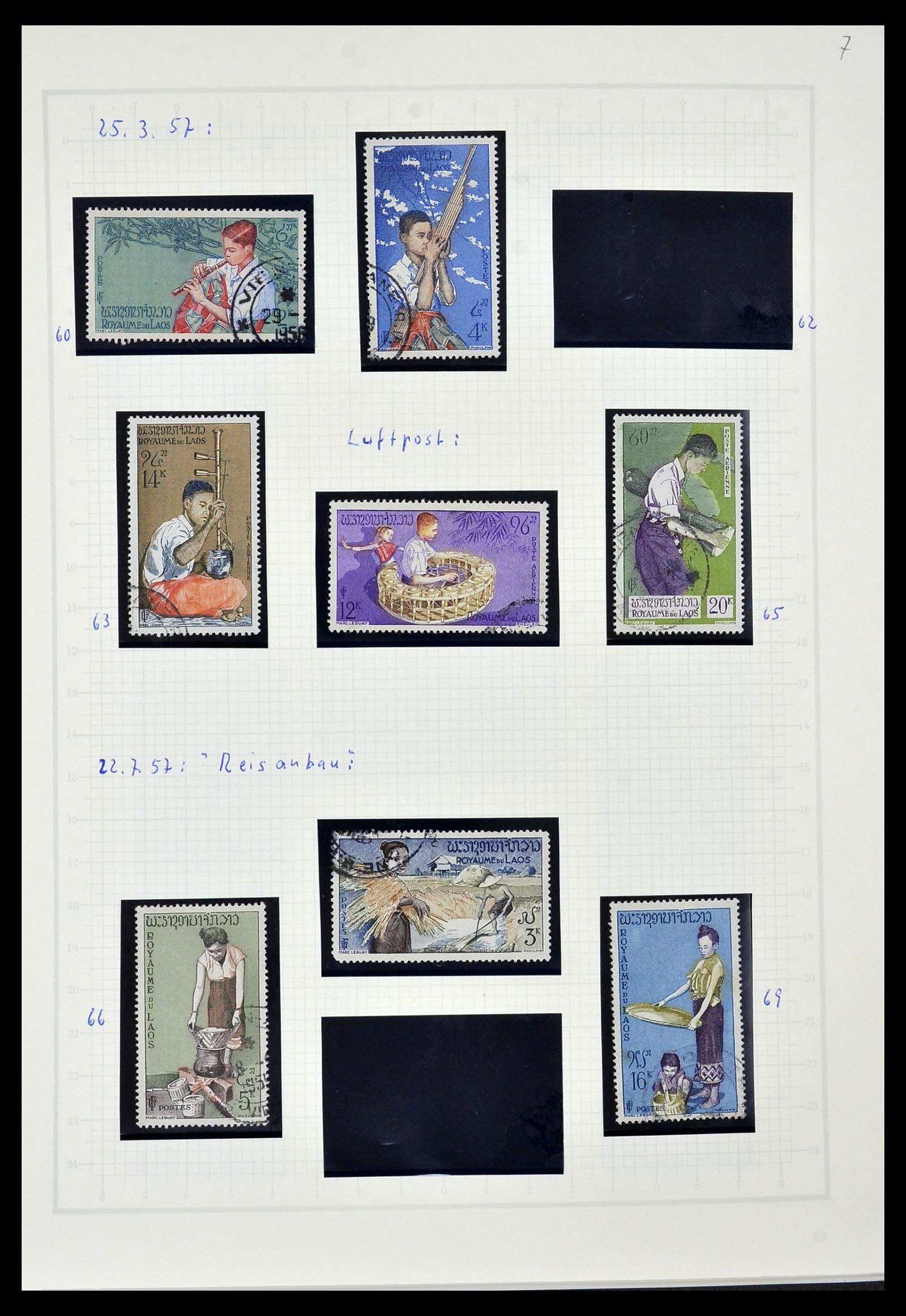 34092 016 - Postzegelverzameling 34092 Laos 1951-1972.