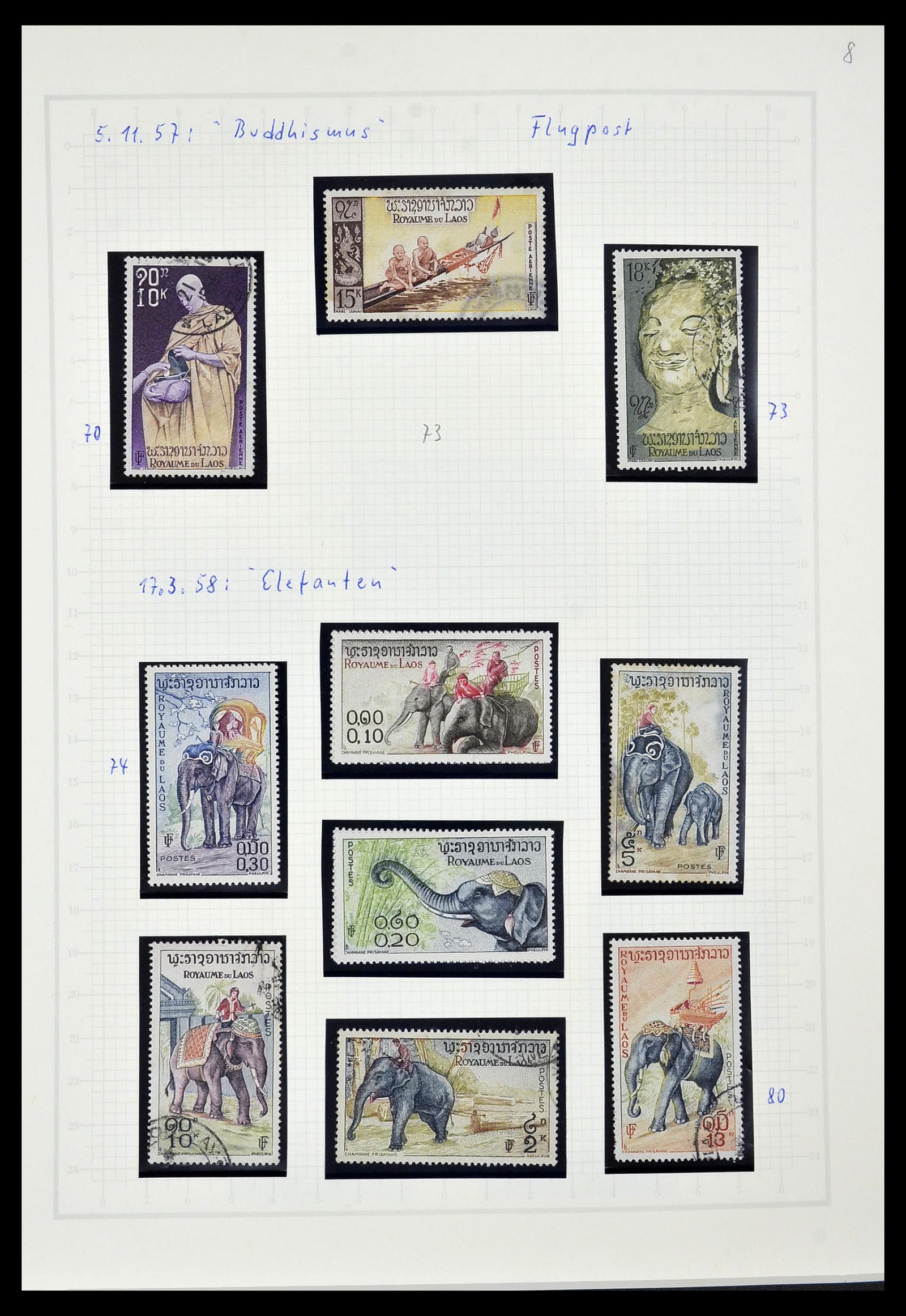 34092 017 - Postzegelverzameling 34092 Laos 1951-1972.