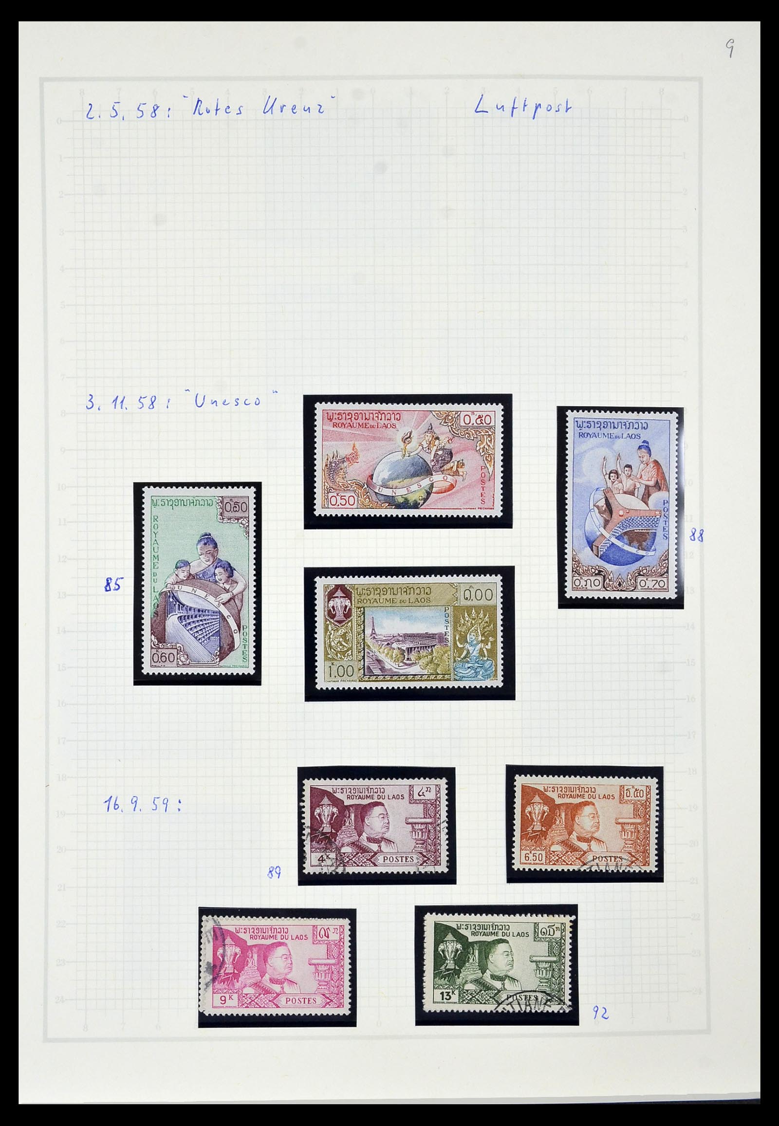 34092 018 - Postzegelverzameling 34092 Laos 1951-1972.