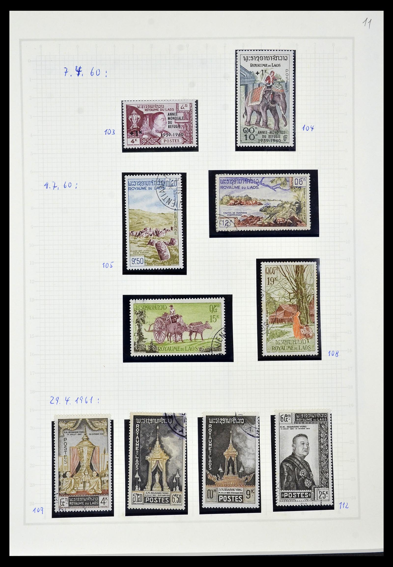 34092 020 - Postzegelverzameling 34092 Laos 1951-1972.