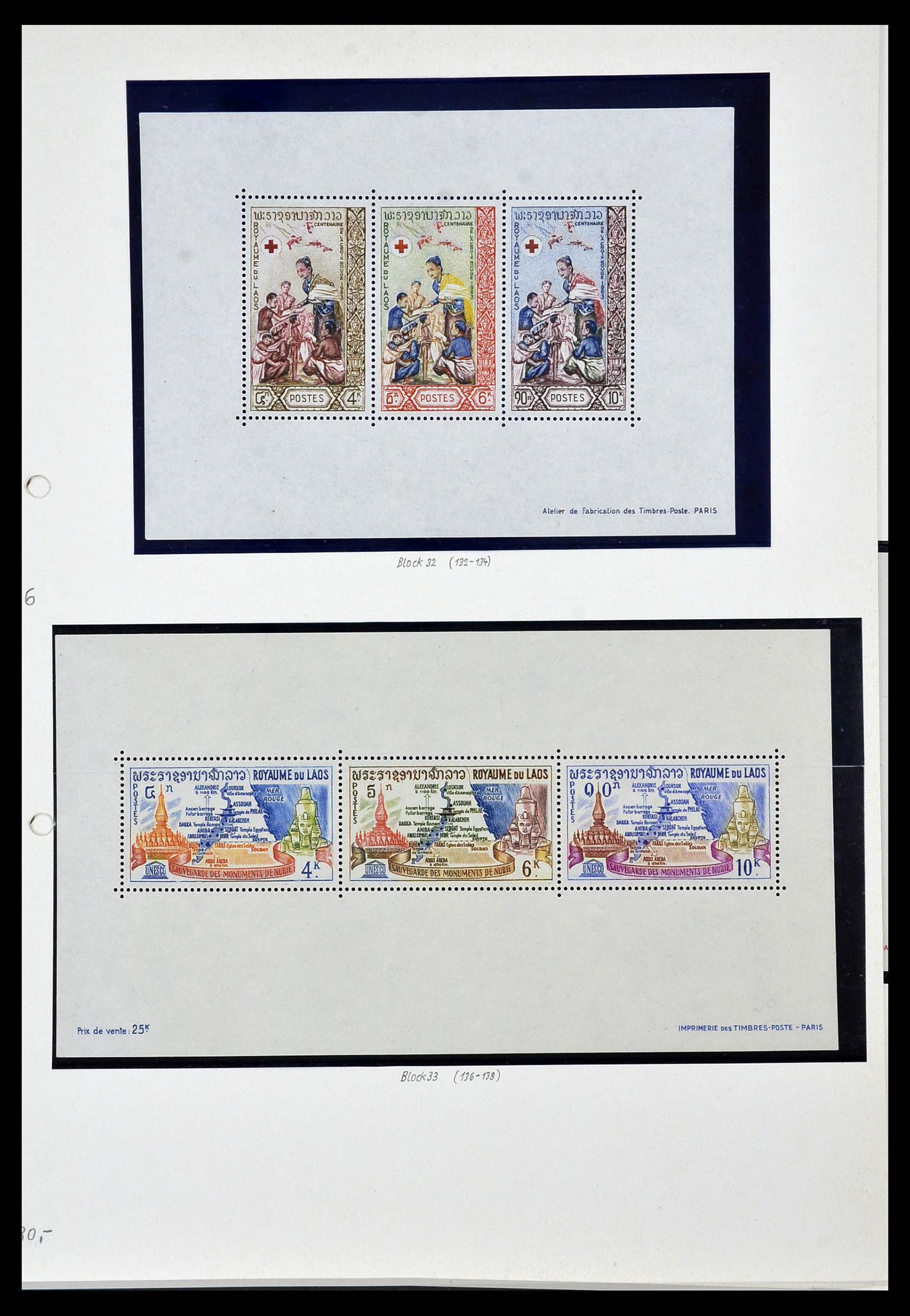 34092 022 - Postzegelverzameling 34092 Laos 1951-1972.