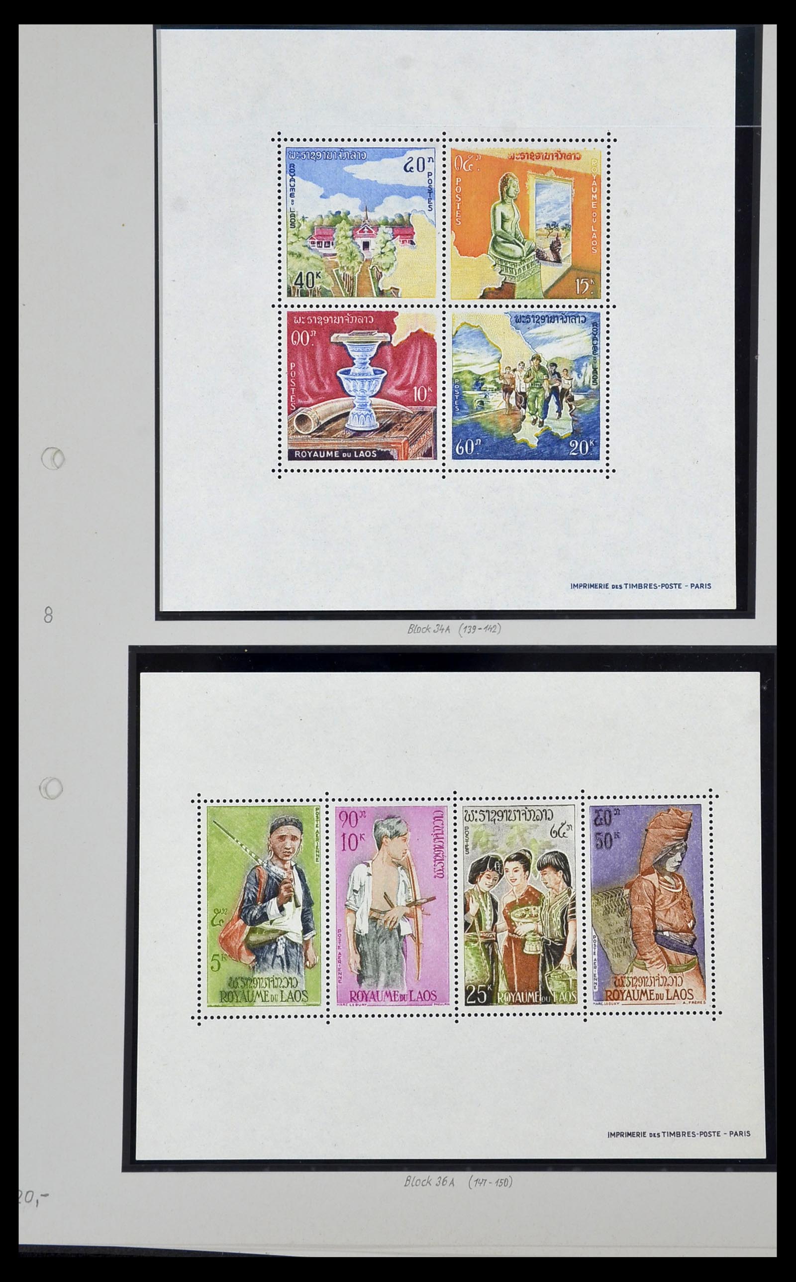 34092 023 - Postzegelverzameling 34092 Laos 1951-1972.