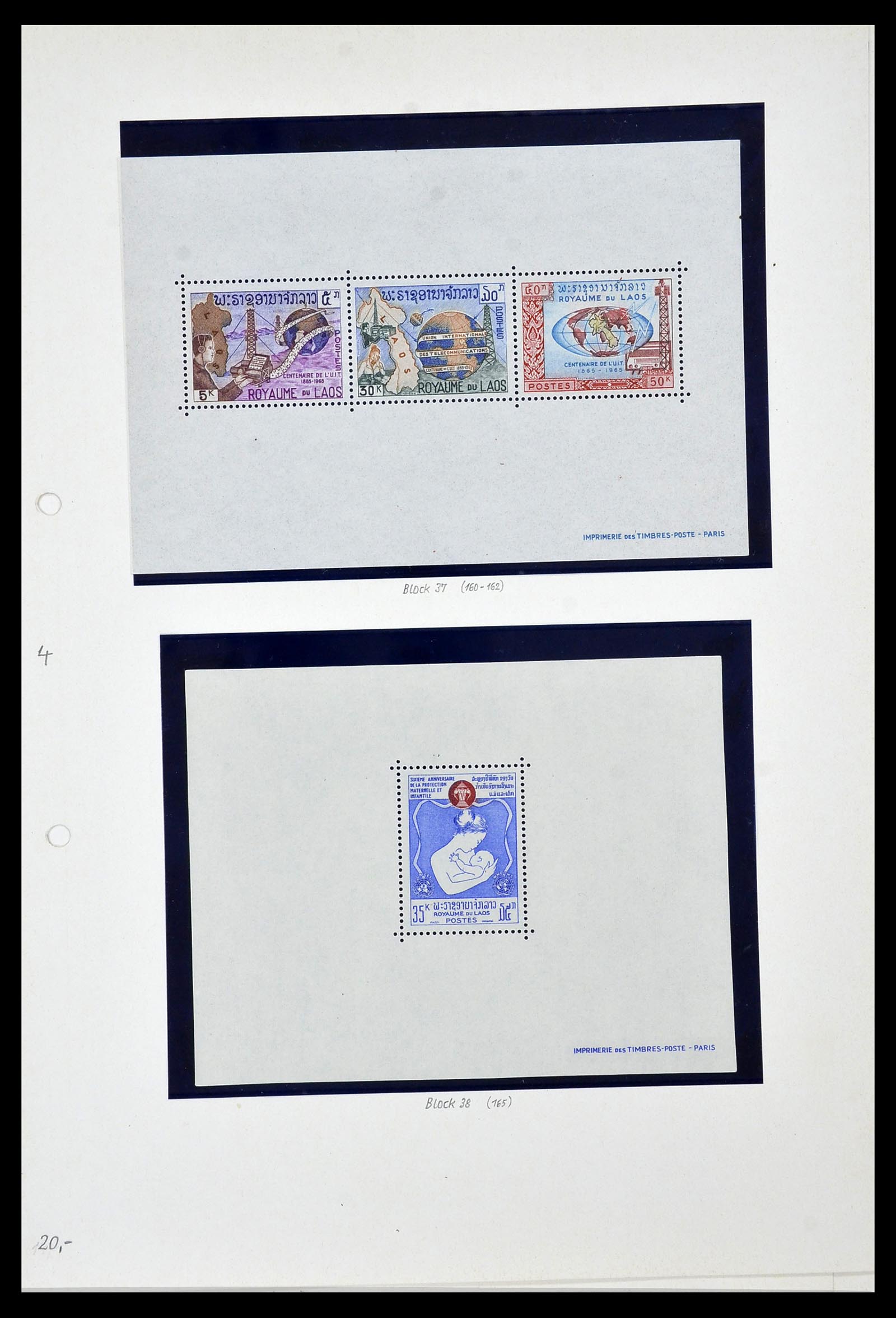 34092 024 - Postzegelverzameling 34092 Laos 1951-1972.