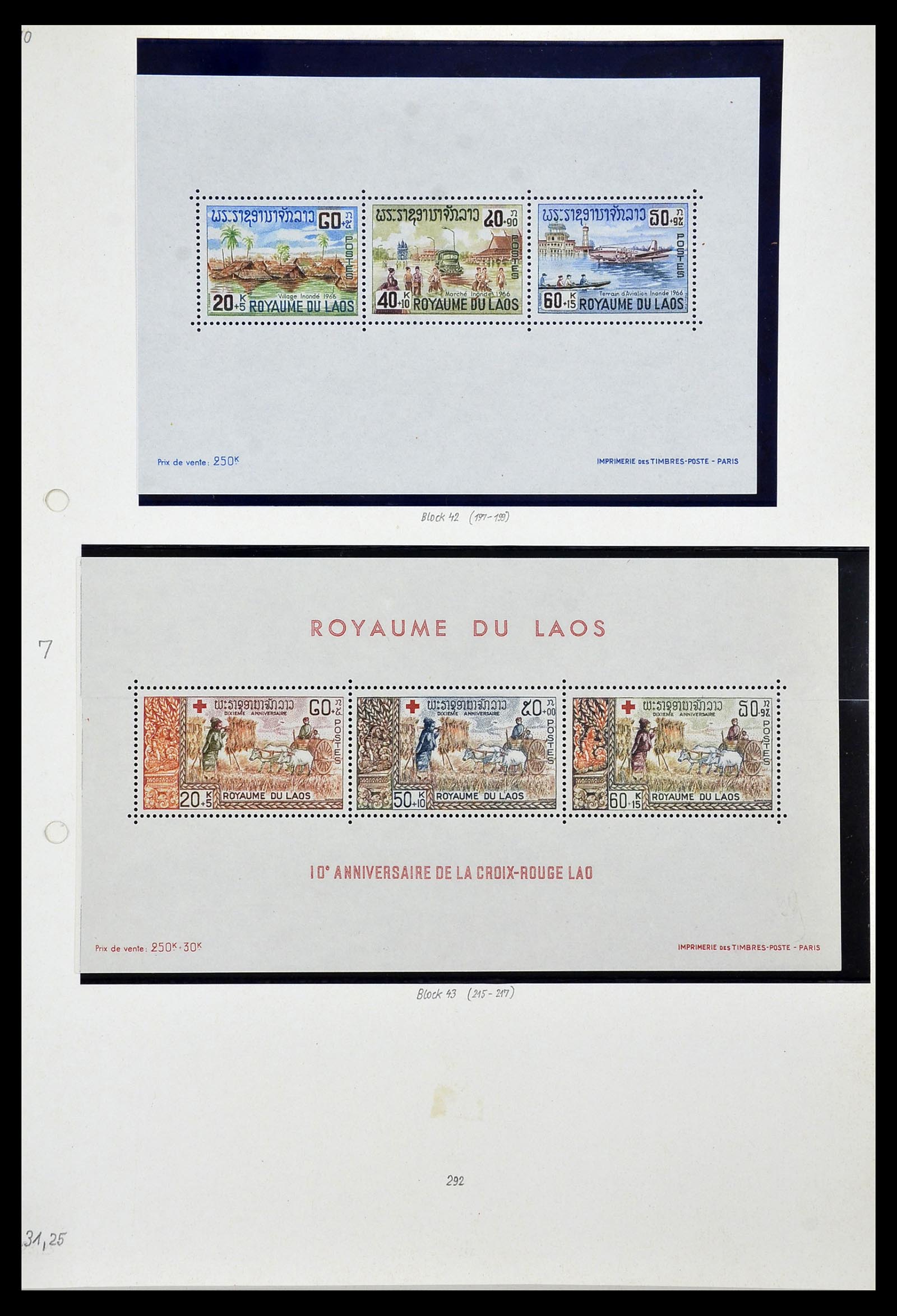 34092 026 - Postzegelverzameling 34092 Laos 1951-1972.