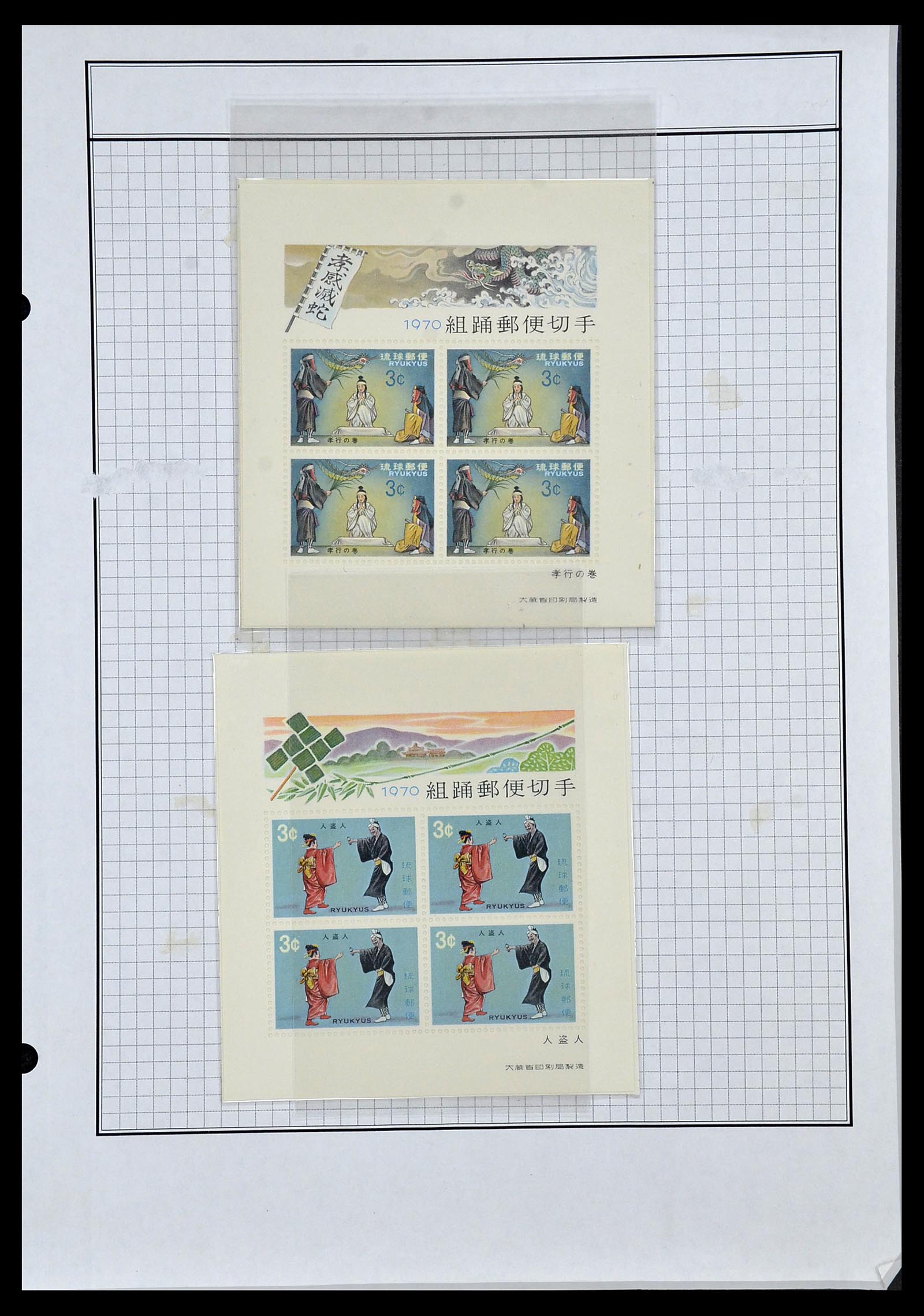 34094 025 - Postzegelverzameling 34094 Riukiu 1949-1972.