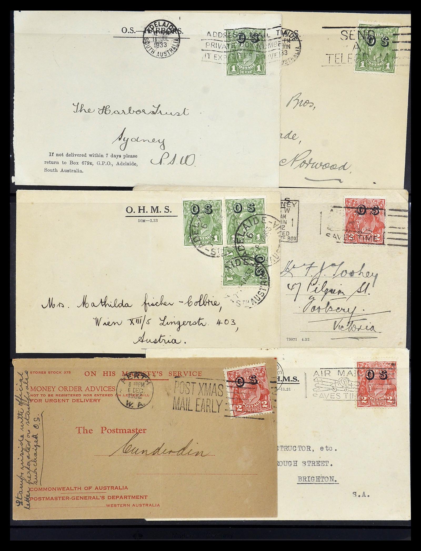 34095 010 - Postzegelverzameling 34095 Australië en Staten dienstzegels 1901-1933