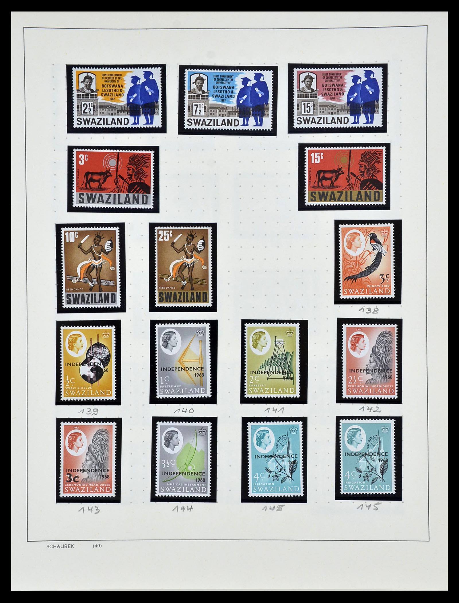 34097 007 - Postzegelverzameling 34097 Swaziland  en Lesotho 1935-1989.