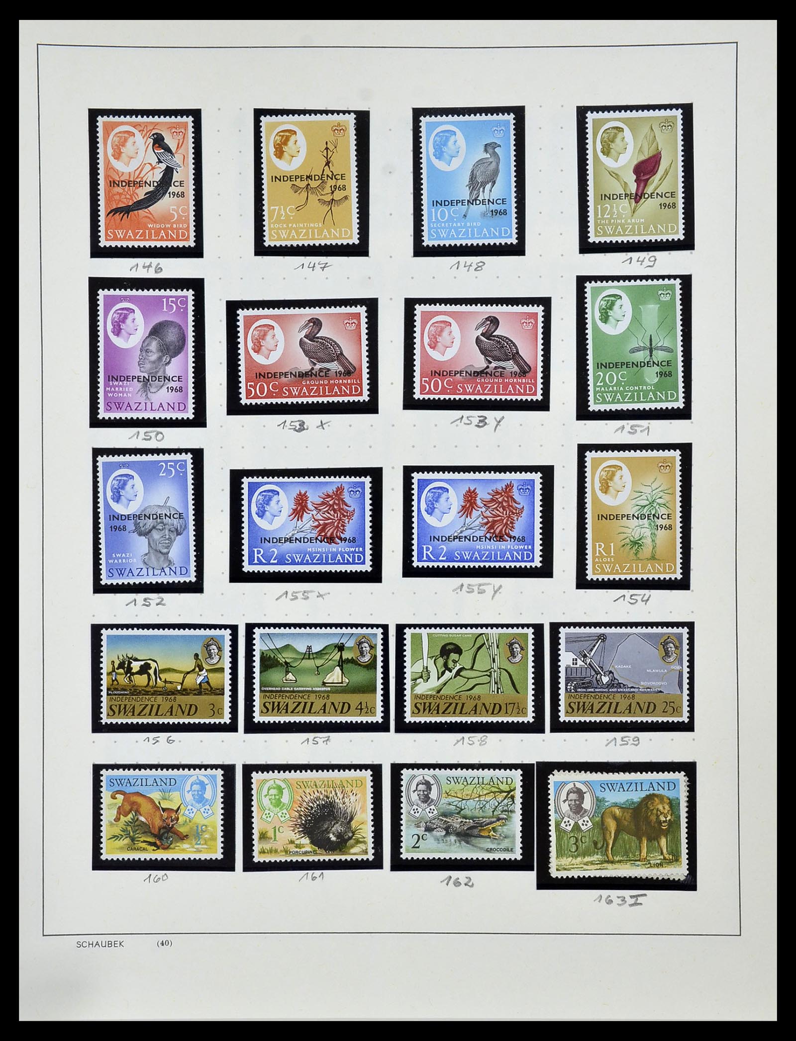 34097 008 - Stamp collection 34097 Swaziland  and Lesotho 1935-1989.