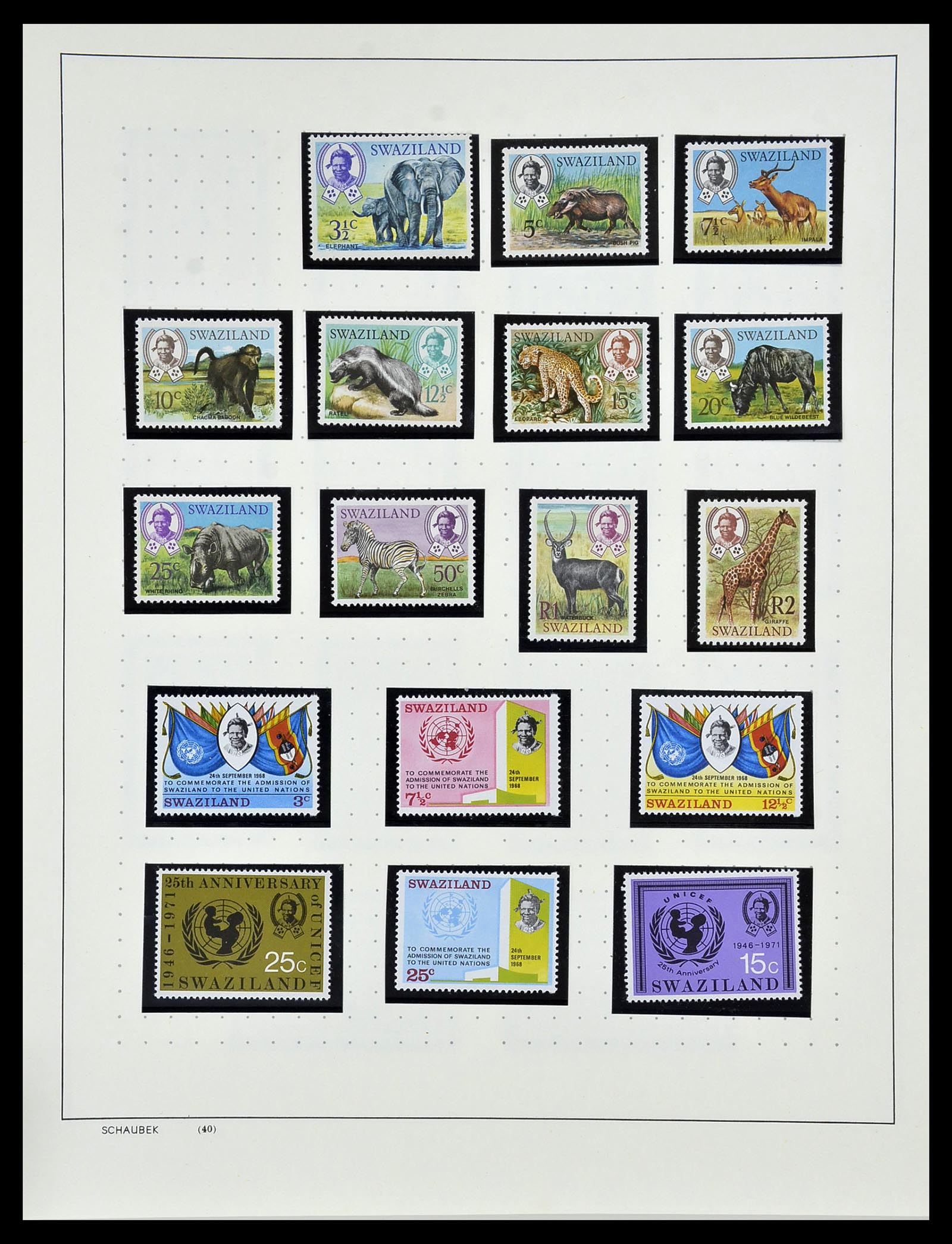 34097 009 - Stamp collection 34097 Swaziland  and Lesotho 1935-1989.