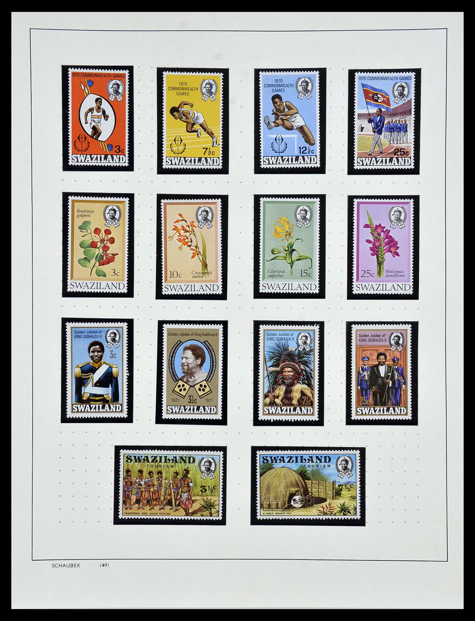 34097 010 - Postzegelverzameling 34097 Swaziland  en Lesotho 1935-1989.