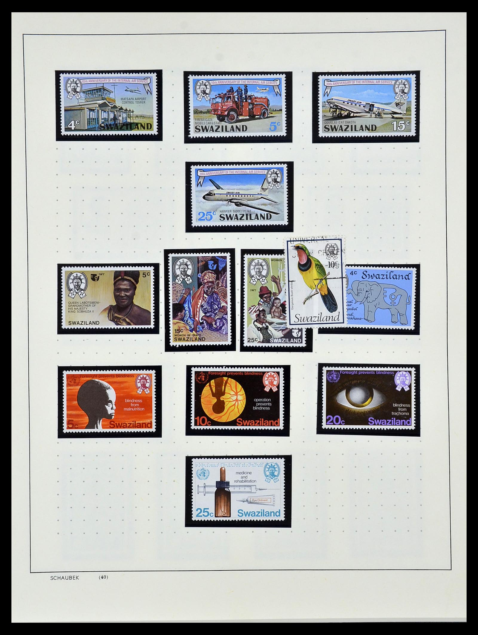 34097 013 - Postzegelverzameling 34097 Swaziland  en Lesotho 1935-1989.