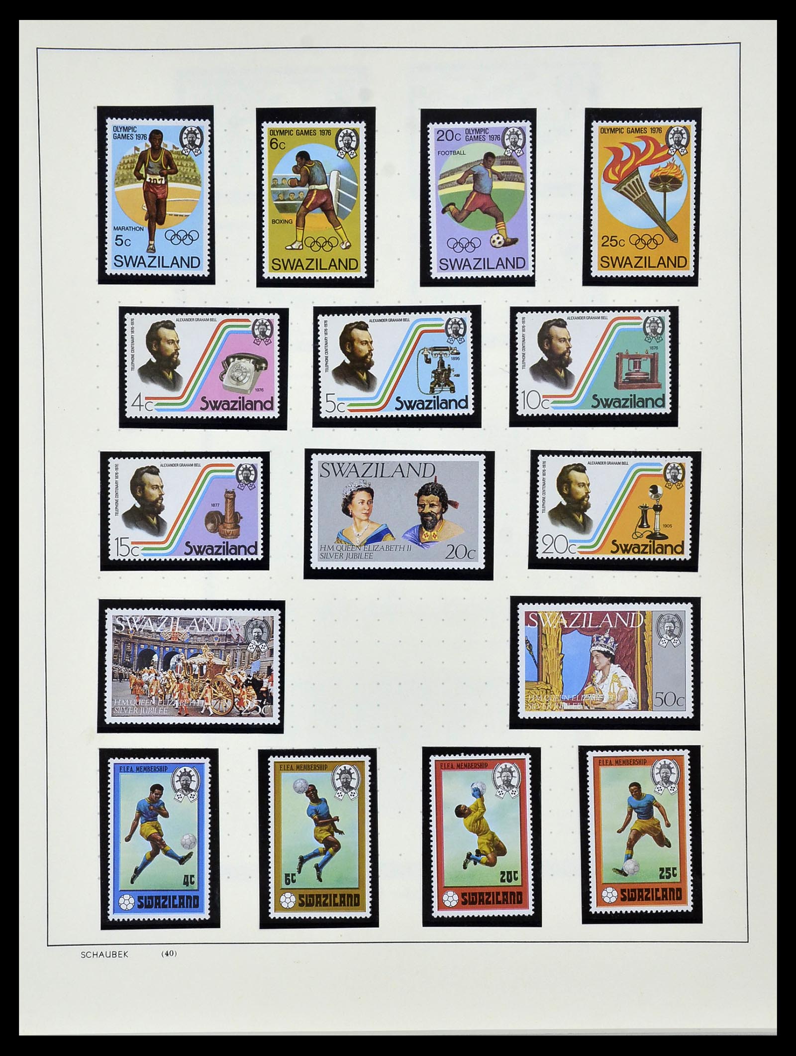 34097 014 - Postzegelverzameling 34097 Swaziland  en Lesotho 1935-1989.