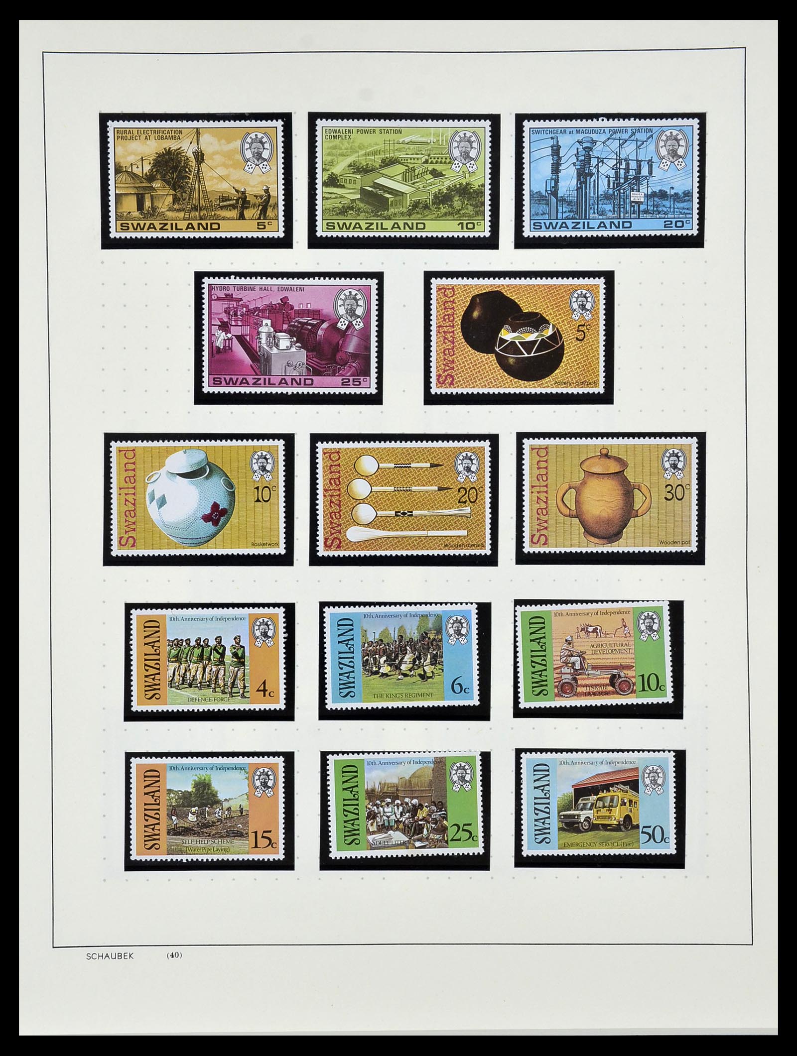 34097 016 - Postzegelverzameling 34097 Swaziland  en Lesotho 1935-1989.