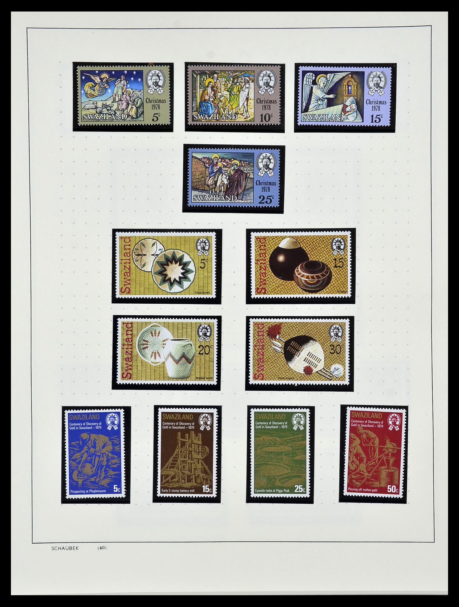 34097 017 - Postzegelverzameling 34097 Swaziland  en Lesotho 1935-1989.