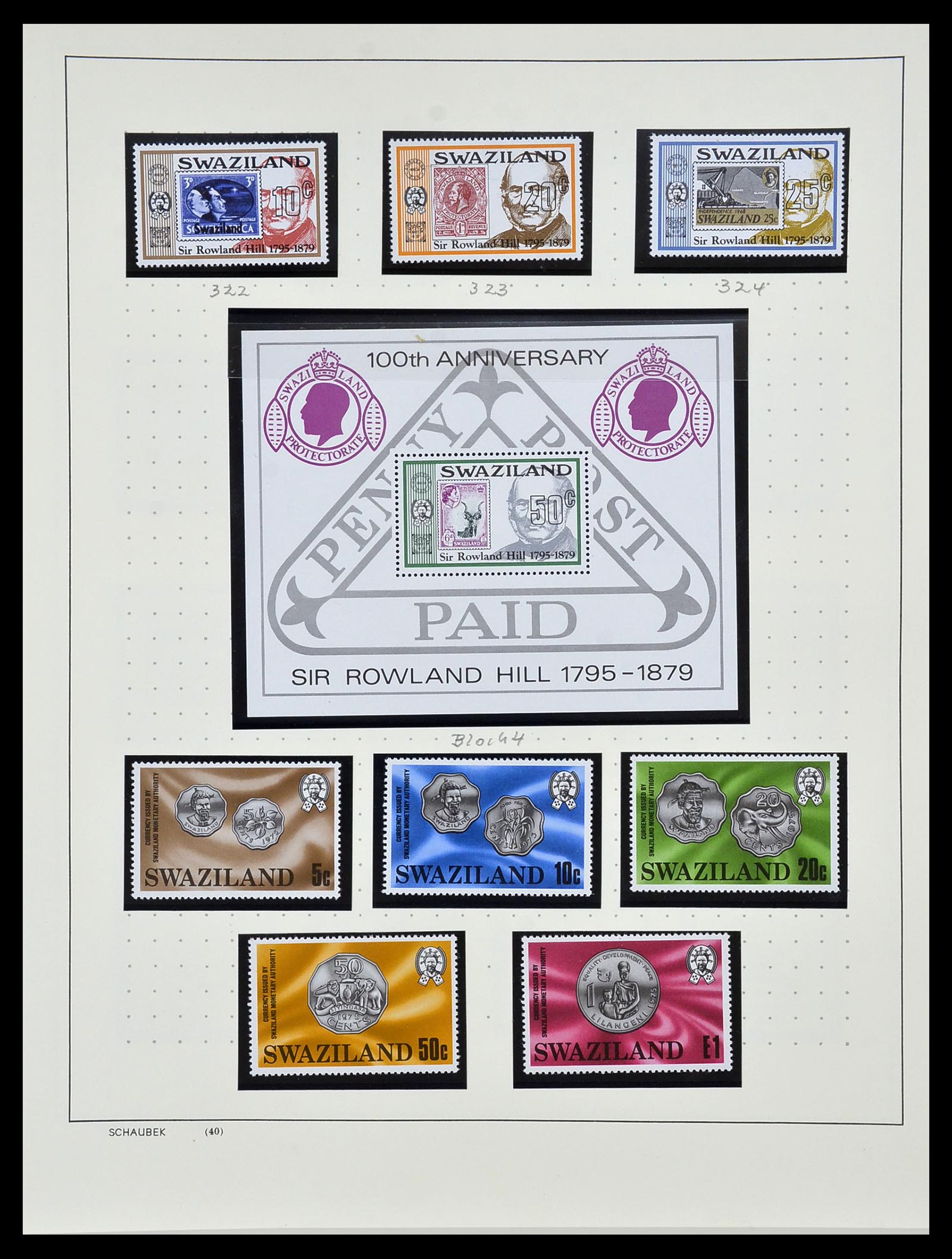 34097 018 - Postzegelverzameling 34097 Swaziland  en Lesotho 1935-1989.