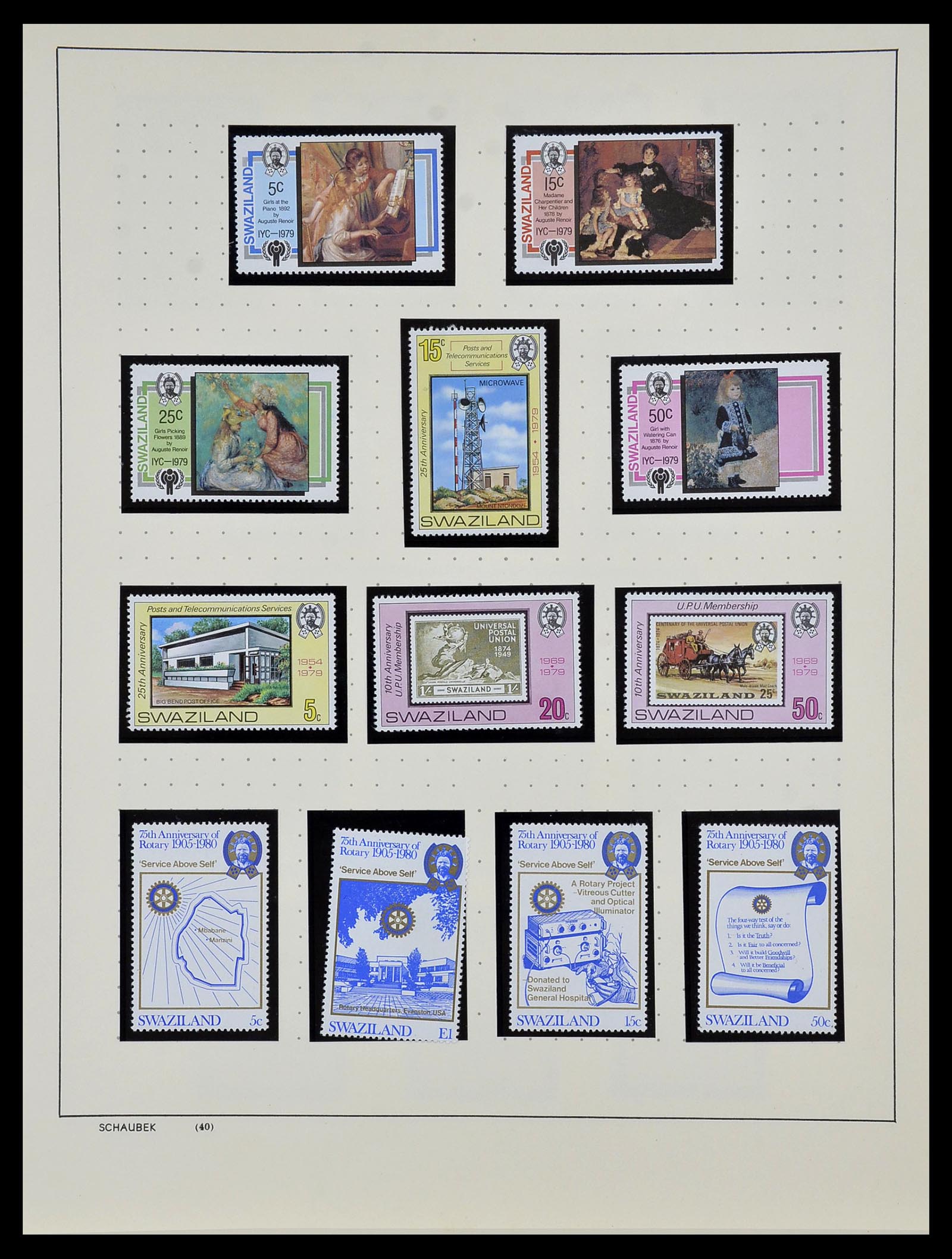 34097 019 - Postzegelverzameling 34097 Swaziland  en Lesotho 1935-1989.