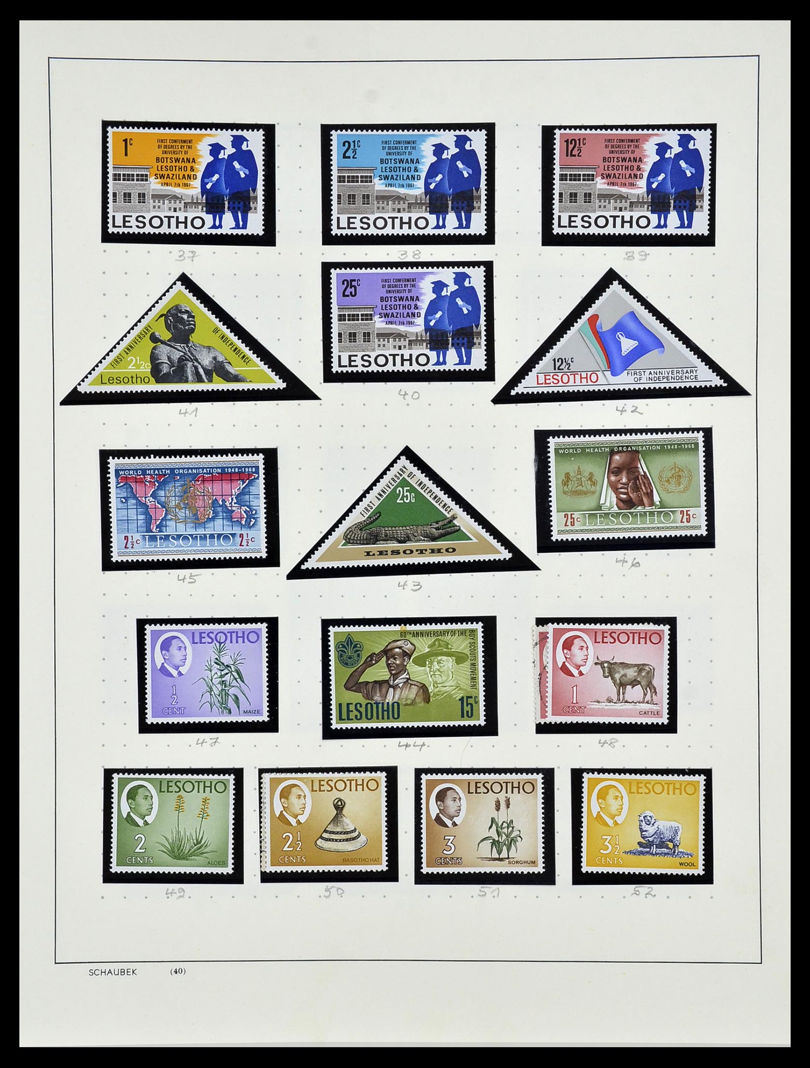 34097 024 - Postzegelverzameling 34097 Swaziland  en Lesotho 1935-1989.
