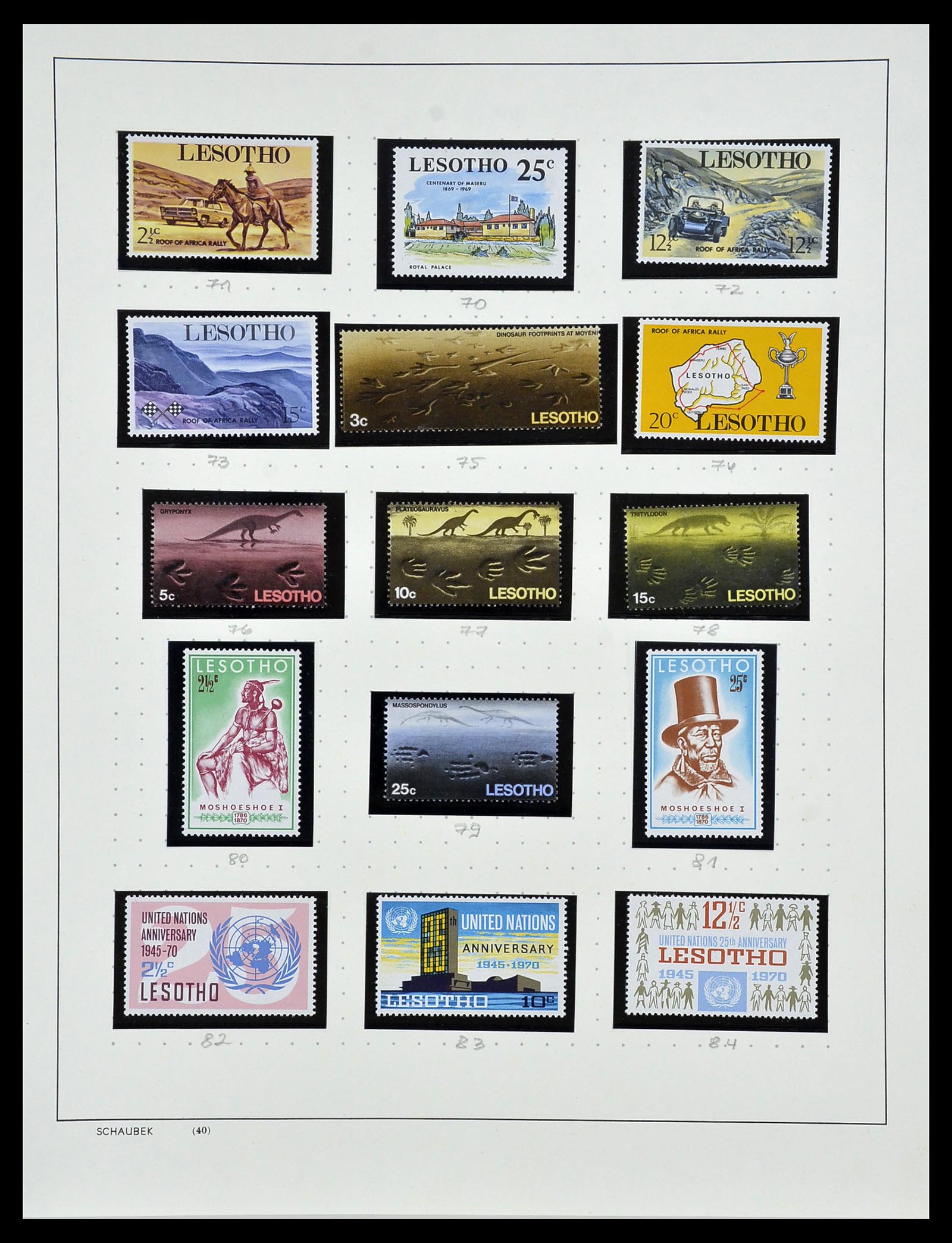 34097 026 - Postzegelverzameling 34097 Swaziland  en Lesotho 1935-1989.