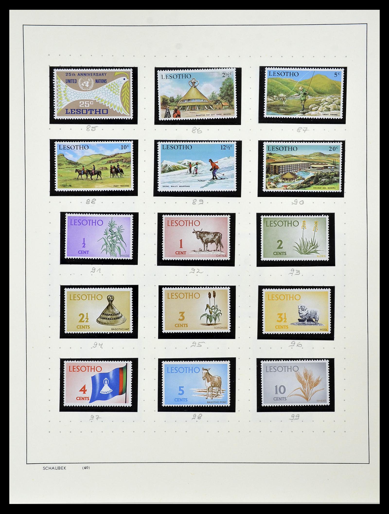 34097 027 - Postzegelverzameling 34097 Swaziland  en Lesotho 1935-1989.