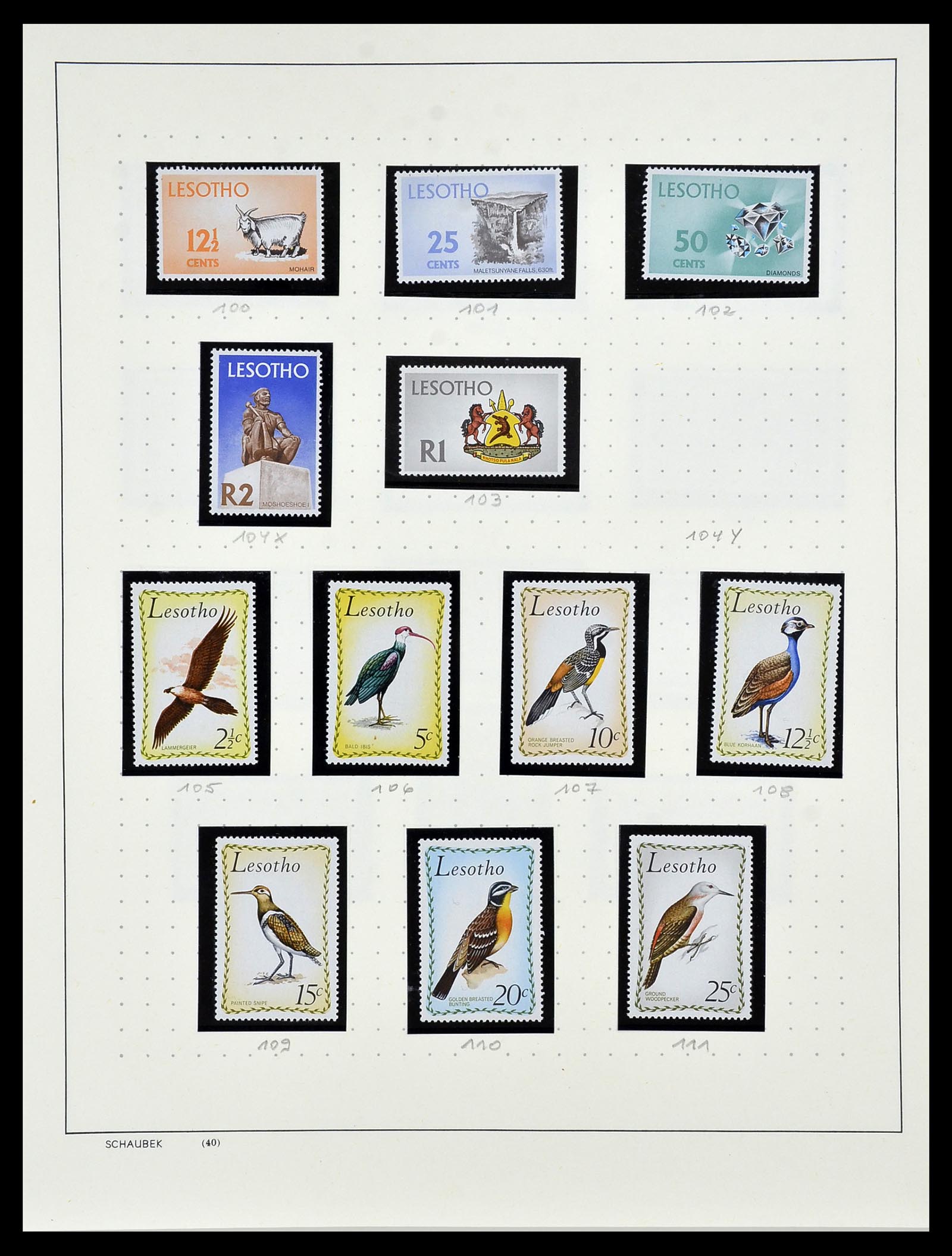 34097 028 - Postzegelverzameling 34097 Swaziland  en Lesotho 1935-1989.