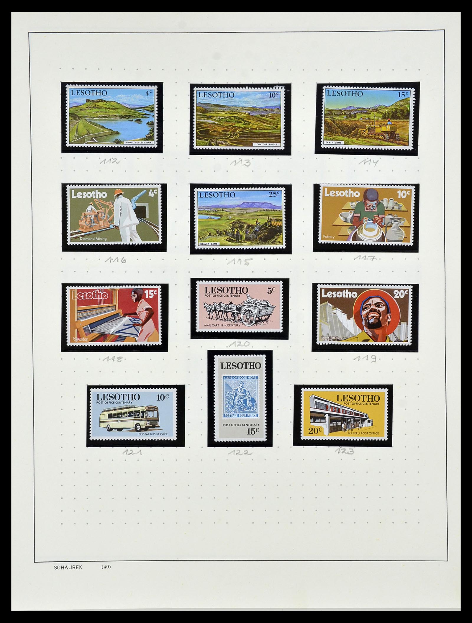 34097 029 - Postzegelverzameling 34097 Swaziland  en Lesotho 1935-1989.