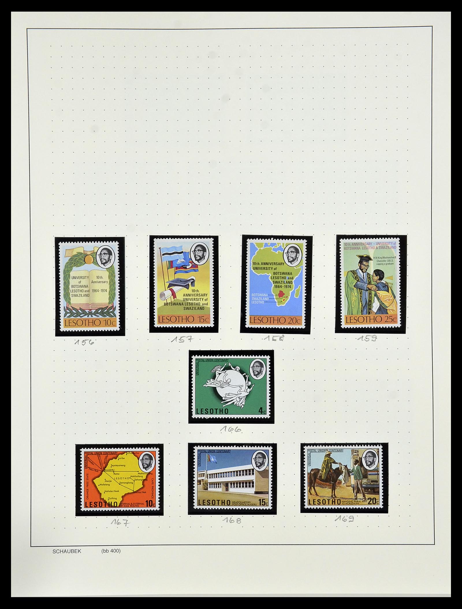 34097 032 - Postzegelverzameling 34097 Swaziland  en Lesotho 1935-1989.