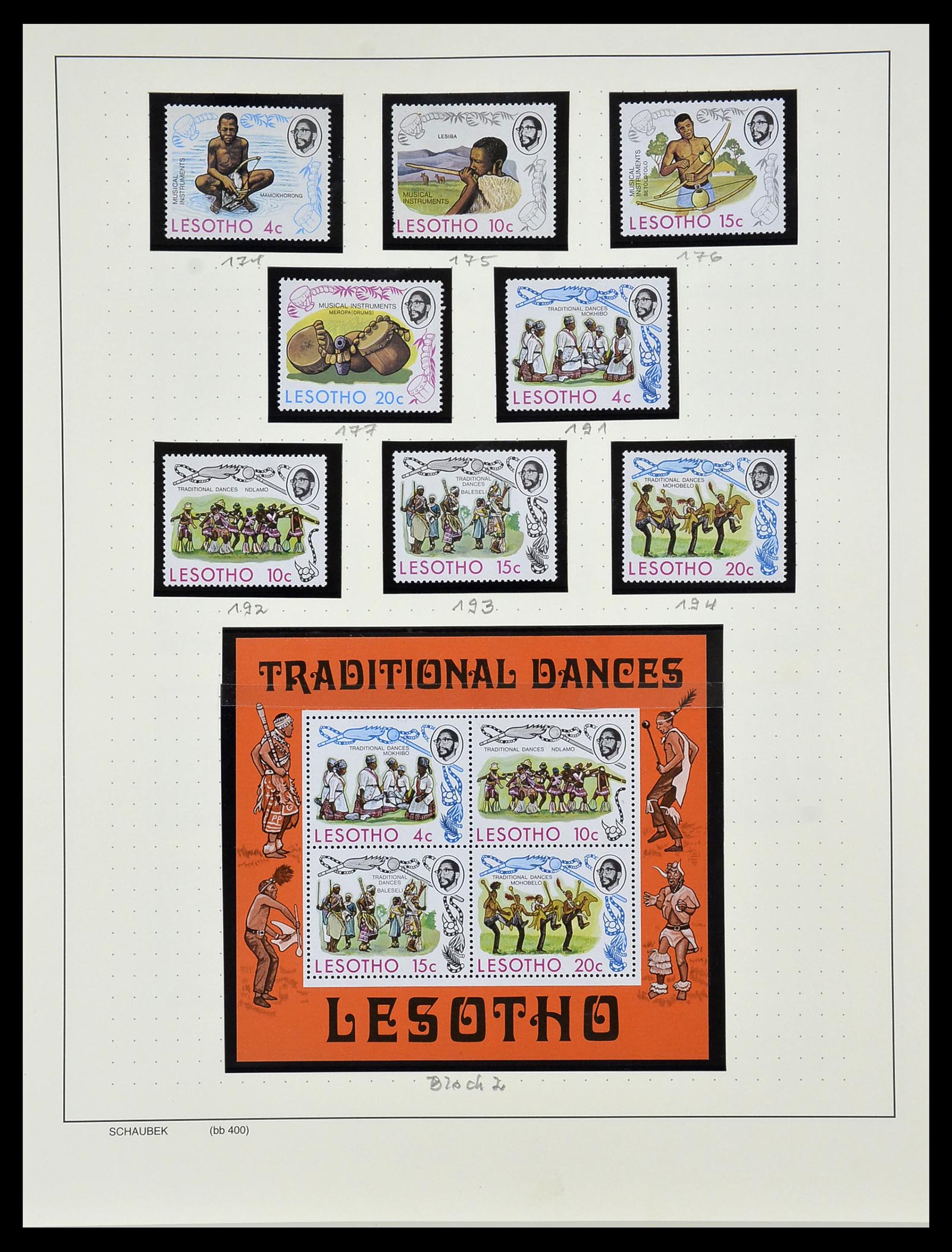 34097 034 - Postzegelverzameling 34097 Swaziland  en Lesotho 1935-1989.