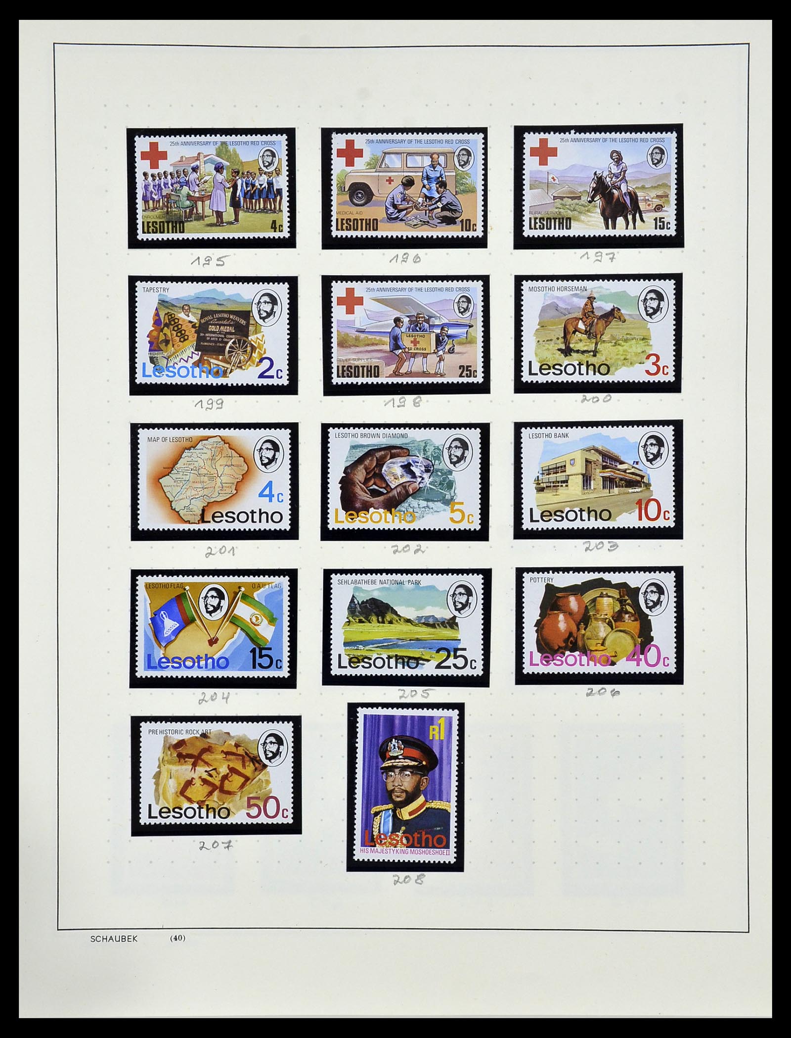 34097 035 - Postzegelverzameling 34097 Swaziland  en Lesotho 1935-1989.