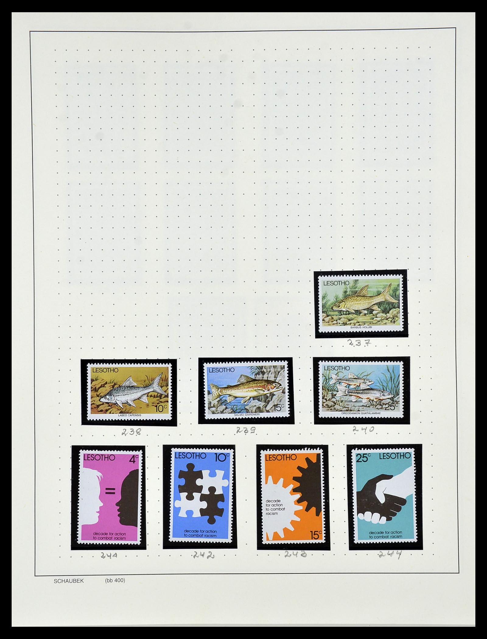 34097 036 - Postzegelverzameling 34097 Swaziland  en Lesotho 1935-1989.