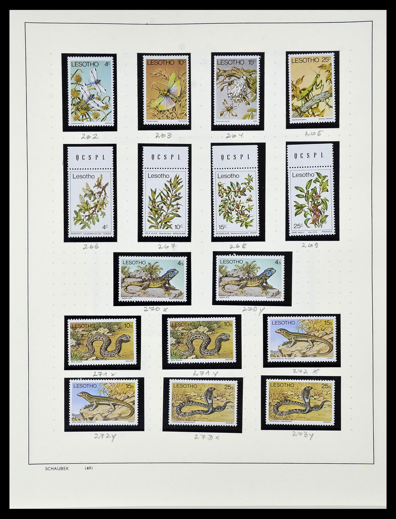 34097 038 - Postzegelverzameling 34097 Swaziland  en Lesotho 1935-1989.