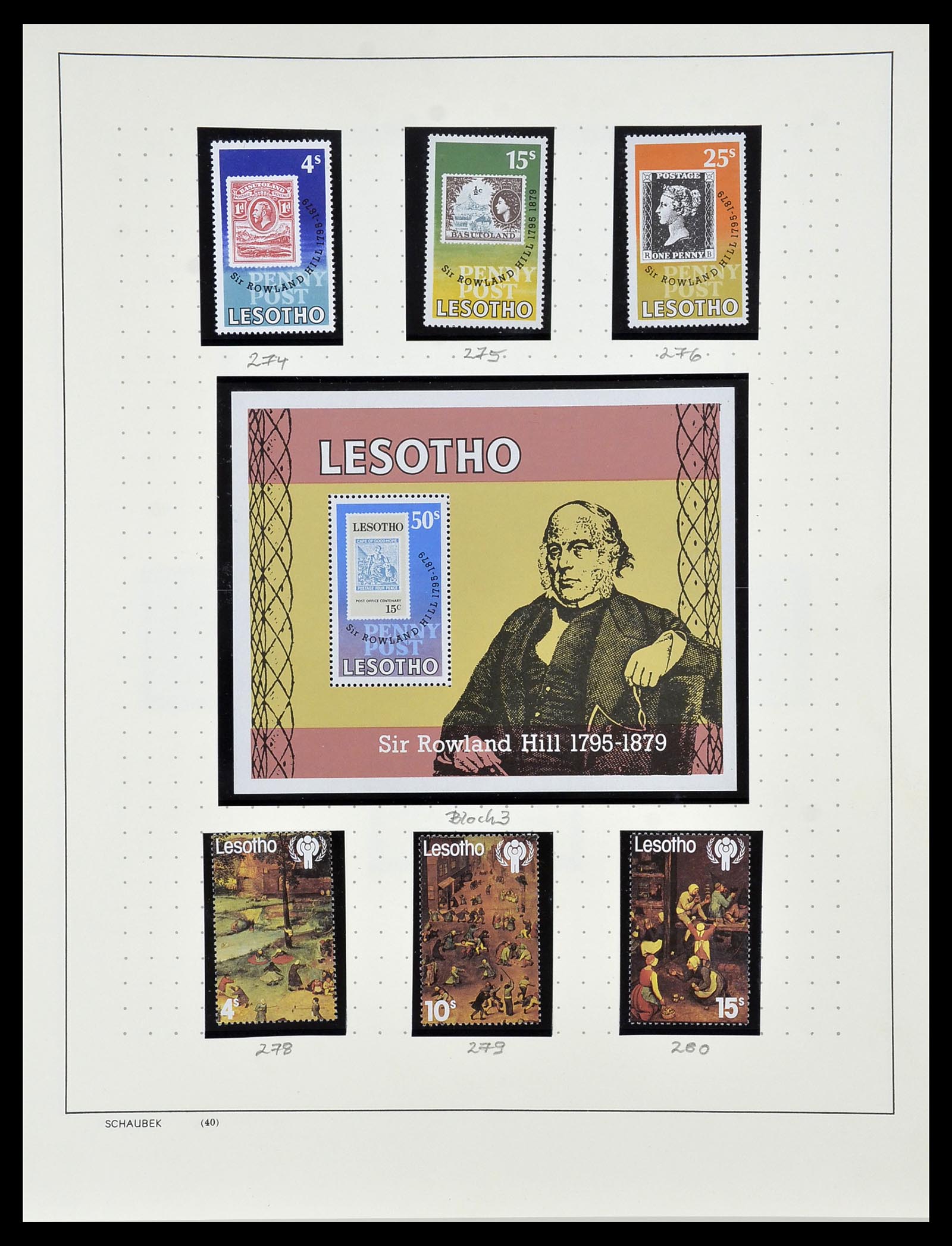 34097 039 - Postzegelverzameling 34097 Swaziland  en Lesotho 1935-1989.