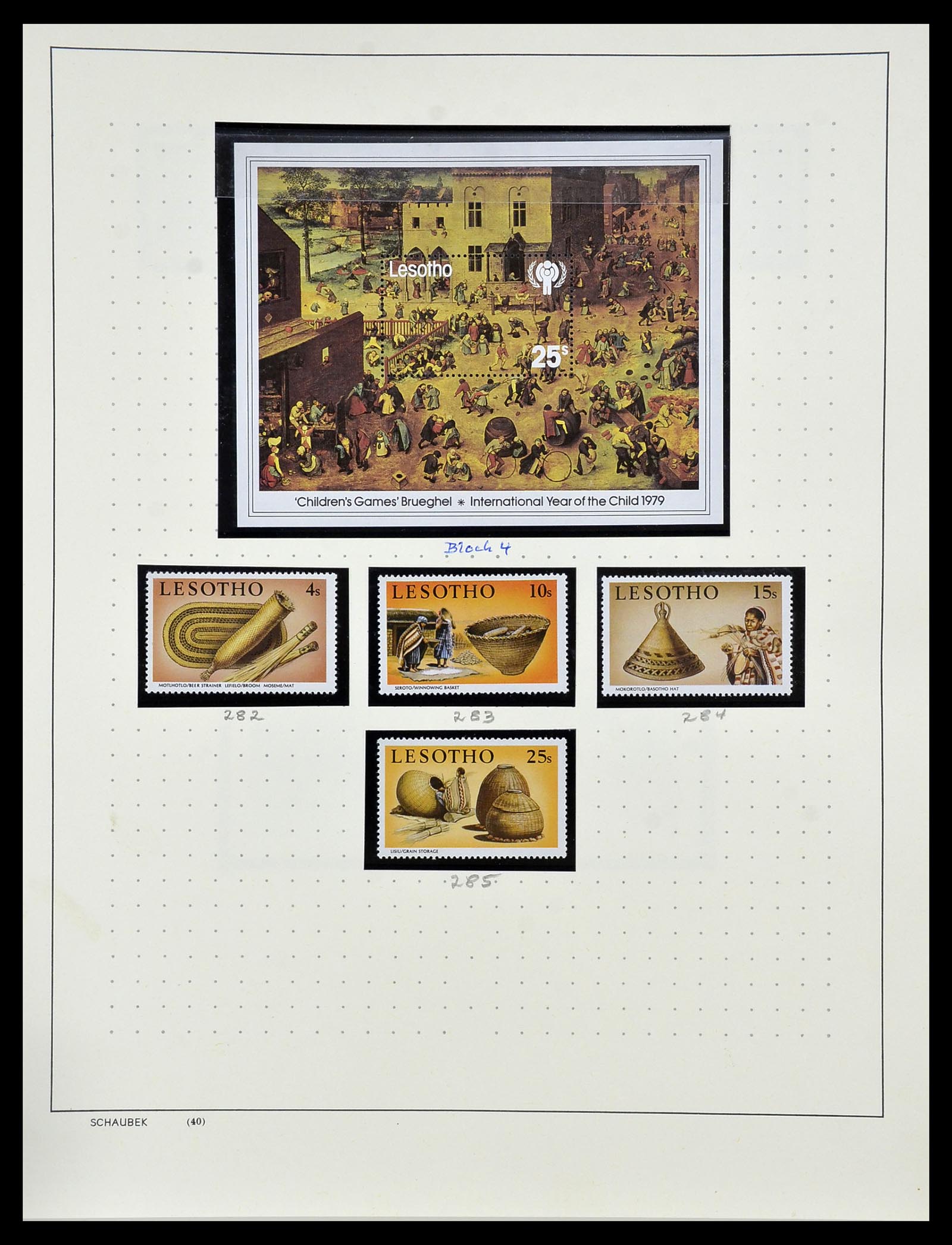 34097 040 - Postzegelverzameling 34097 Swaziland  en Lesotho 1935-1989.