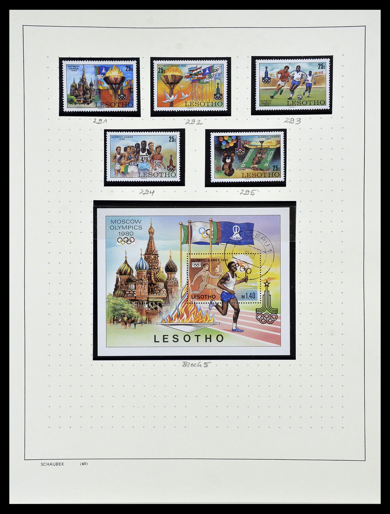 34097 041 - Postzegelverzameling 34097 Swaziland  en Lesotho 1935-1989.