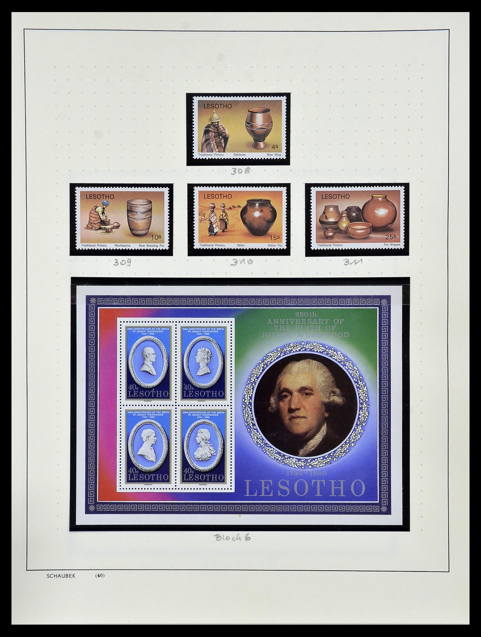 34097 042 - Postzegelverzameling 34097 Swaziland  en Lesotho 1935-1989.