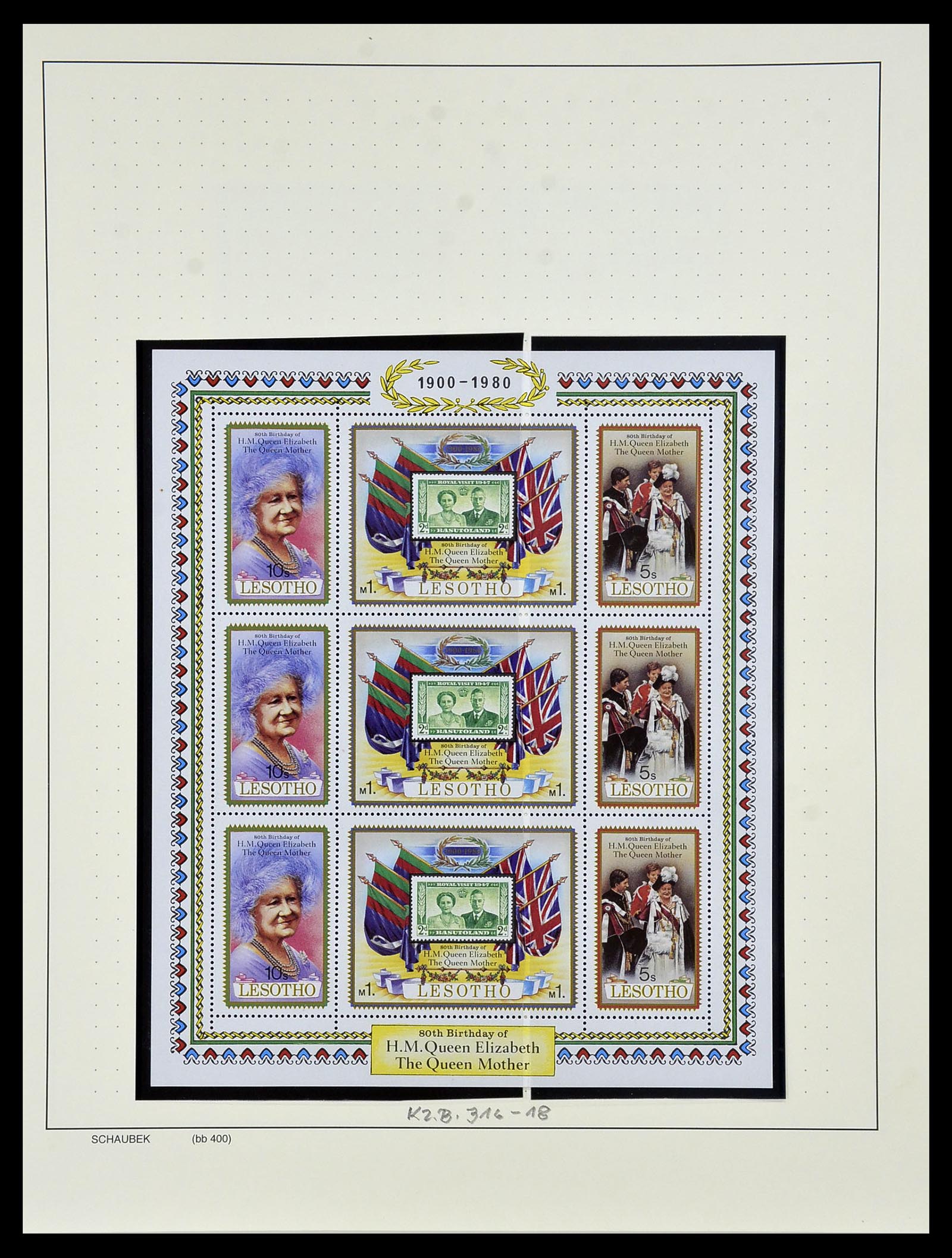 34097 043 - Postzegelverzameling 34097 Swaziland  en Lesotho 1935-1989.